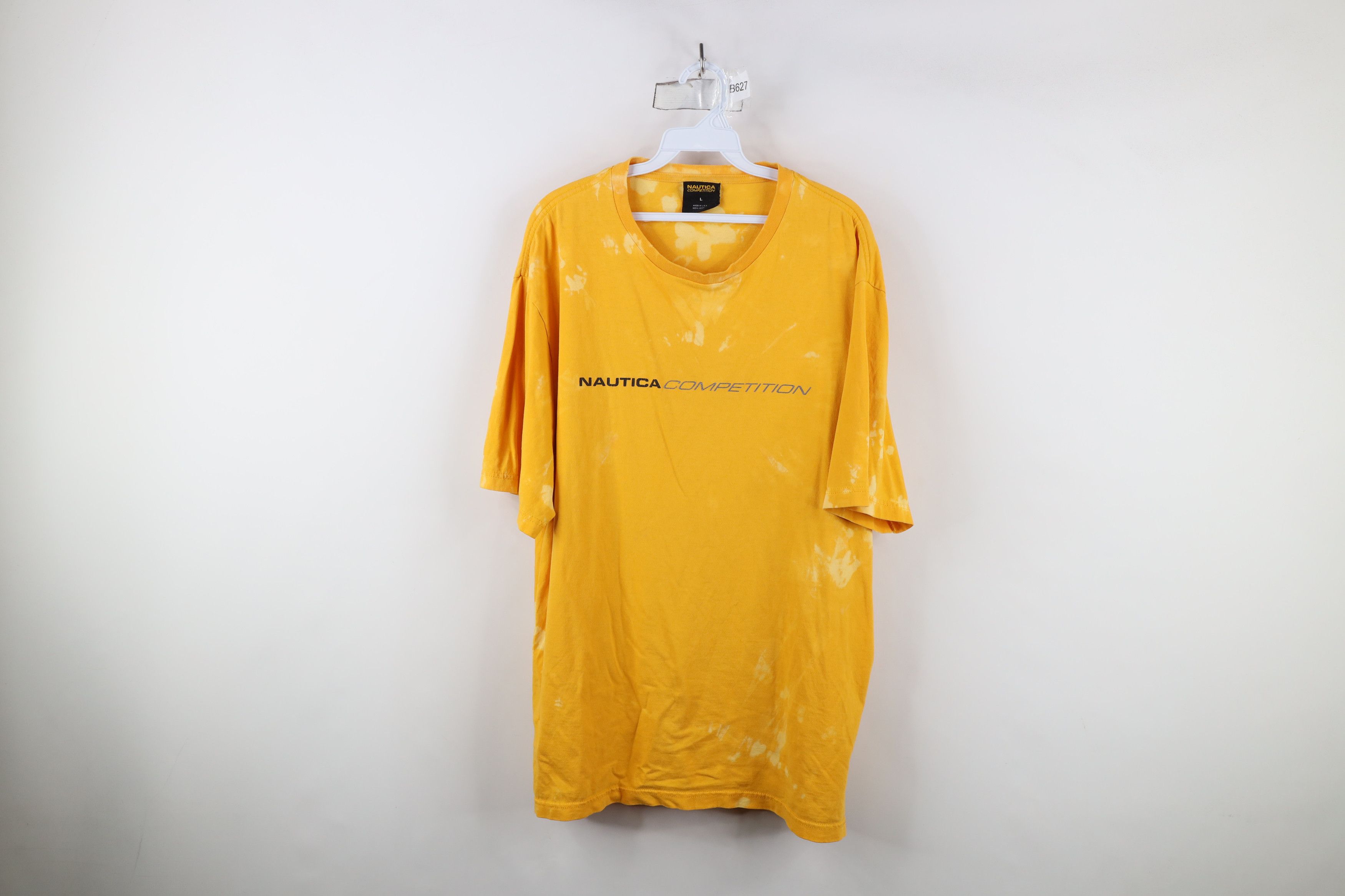 Nautica × Vintage Vintage 90s Nautica Competition Acid Wash T-Shirt Yellow USA Size US L / EU 52-54 / 3 - 1 Thumbnail