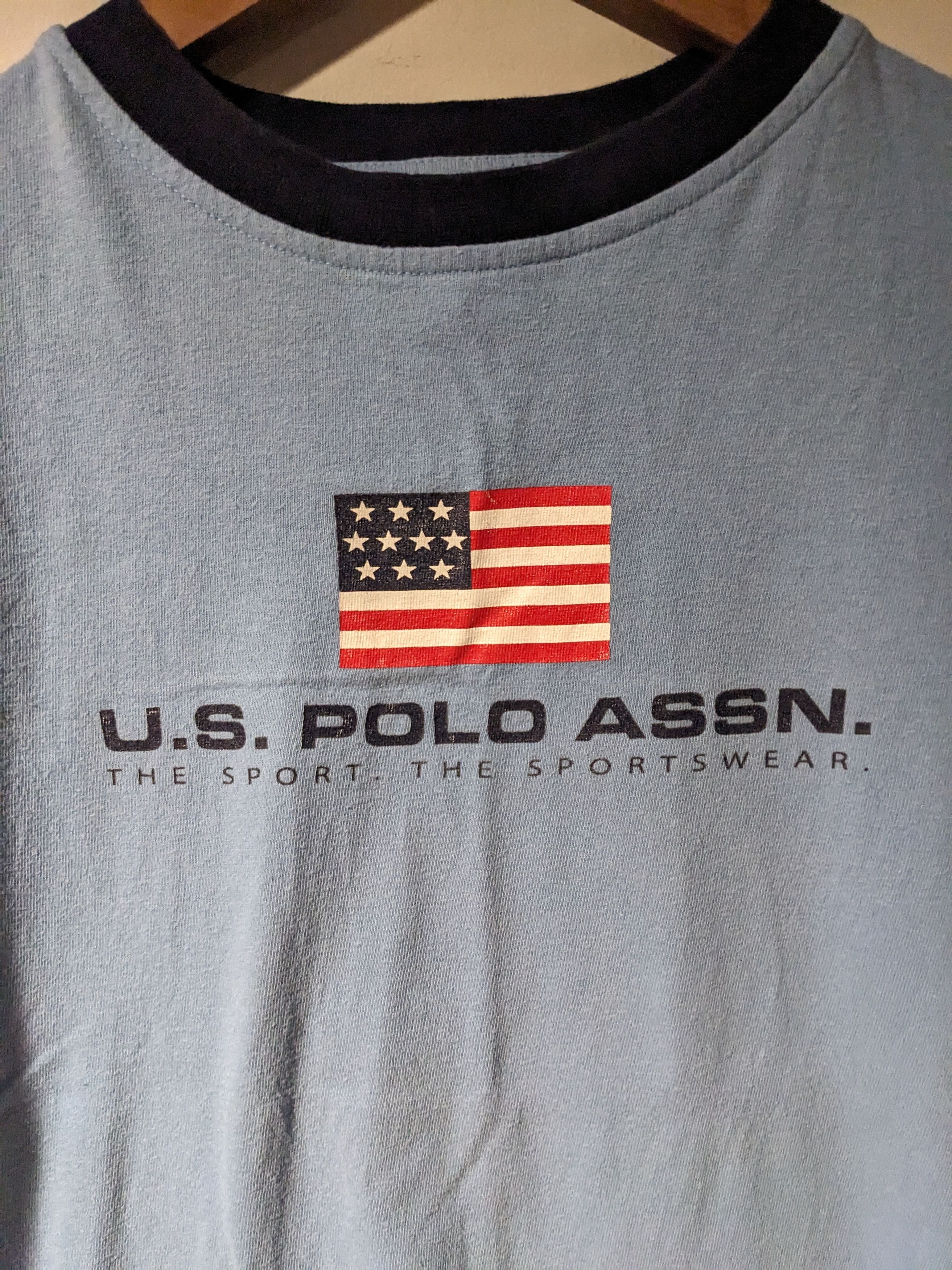 U.S. Polo Assn. Vintage Y2K U.S. Polo Blue Woman's Loose Small T-Shirt Size S / US 4 / IT 40 - 2 Thumbnail