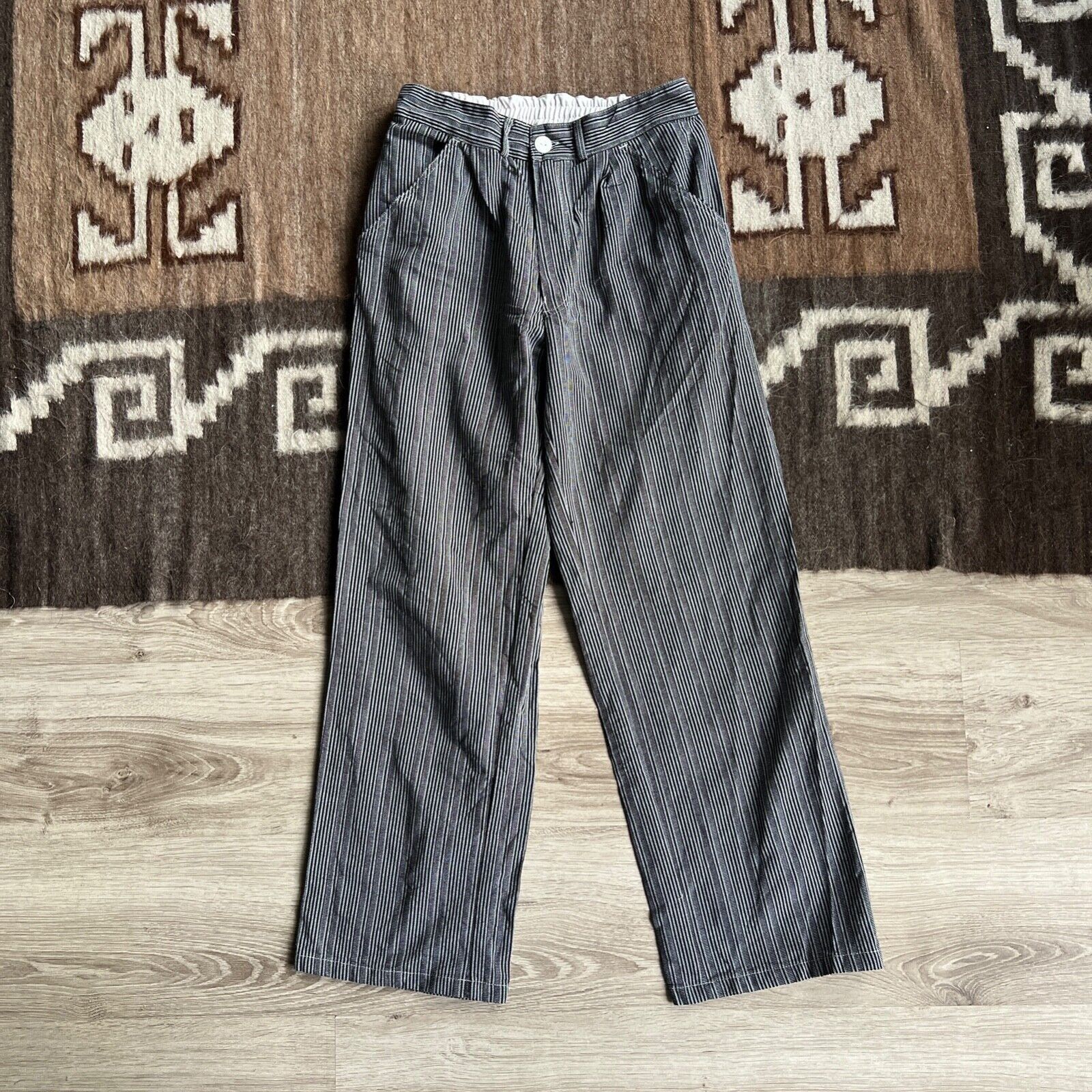 Le Laboureur Vintage French Workwear Stripped Sanfor Chore Pants 8751AC Size US 30 / EU 46 - 2 Thumbnail