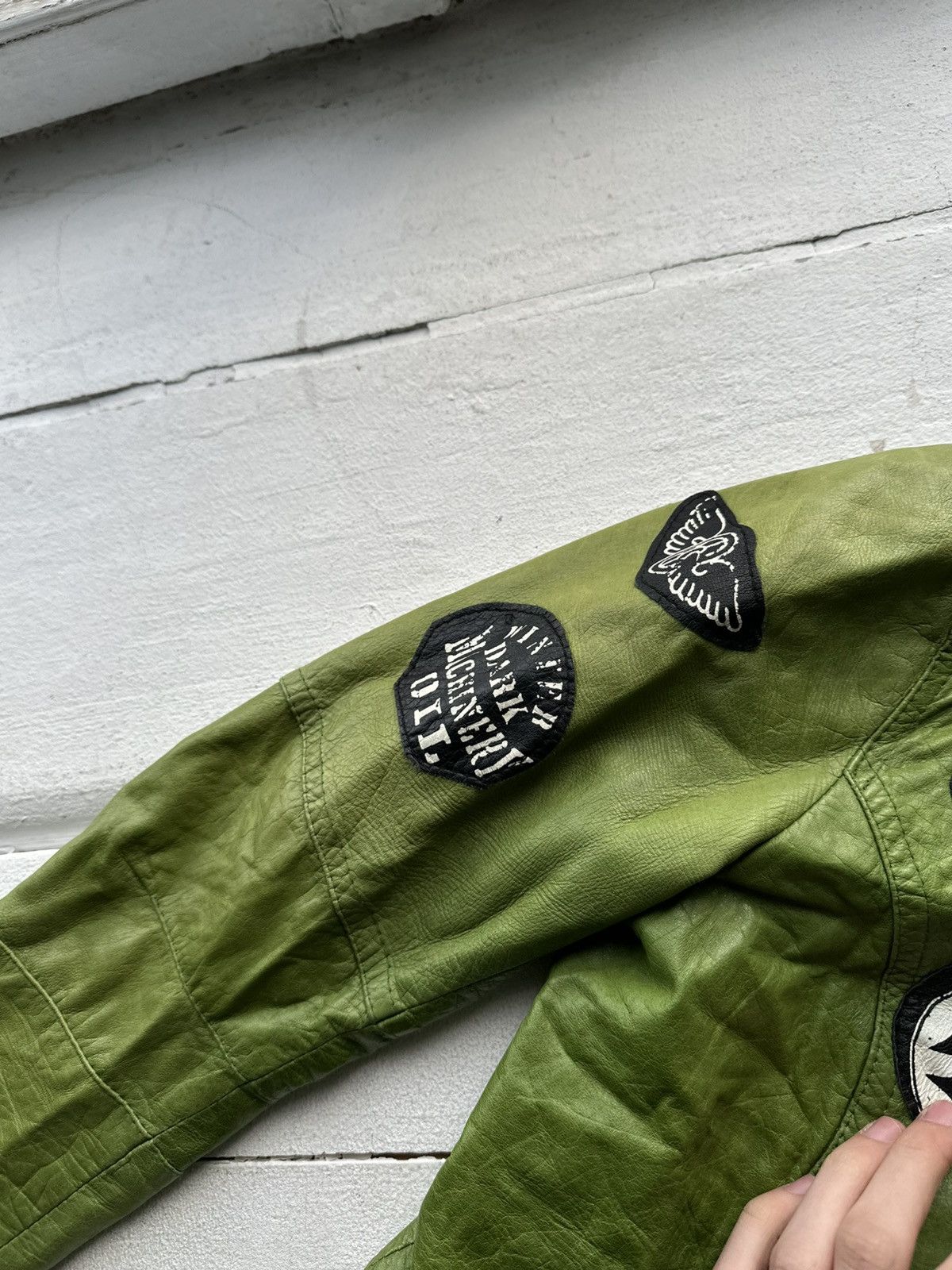 Other 🚨Y2K RICK OWENS TYPE DIRTY SLIM FIT ZIP LEATHER JACKET Size M / US 6-8 / IT 42-44 - 8 Thumbnail