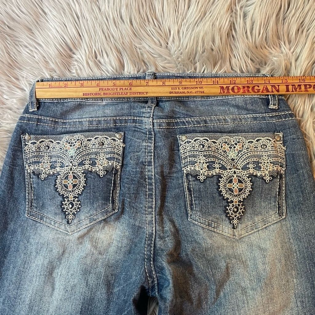 Other Denim Y2K faded cross jeans w detailing size 10 womens Size 32" / US 10 / IT 46 - 4 Thumbnail