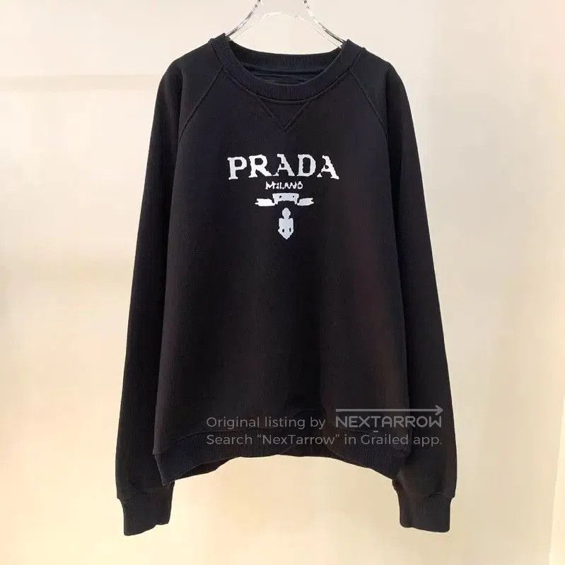 Prada Prada Men's Black Cotton Sweatshirt. Size US L / EU 52-54 / 3 - 1 Thumbnail