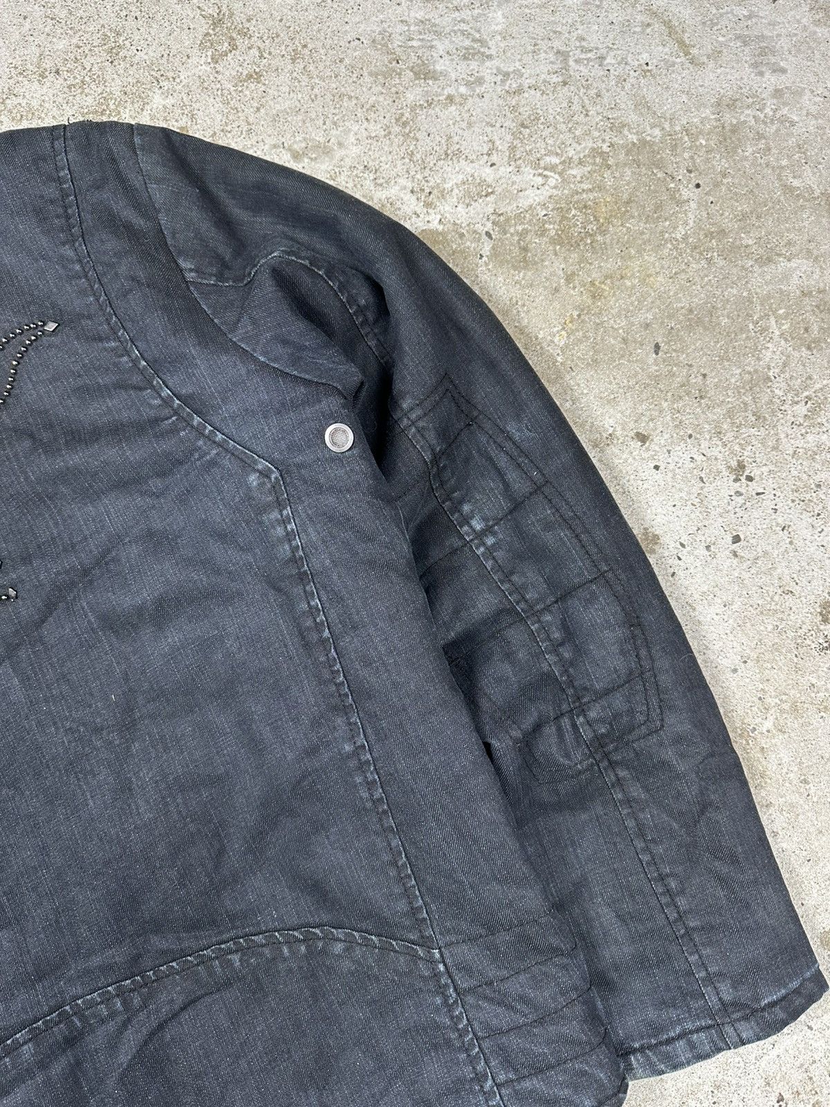 Japanese Brand × Vintage Vintage Y2K Utility Rhinestones Denim Jacket Size US M / EU 48-50 / 2 - 12 Thumbnail