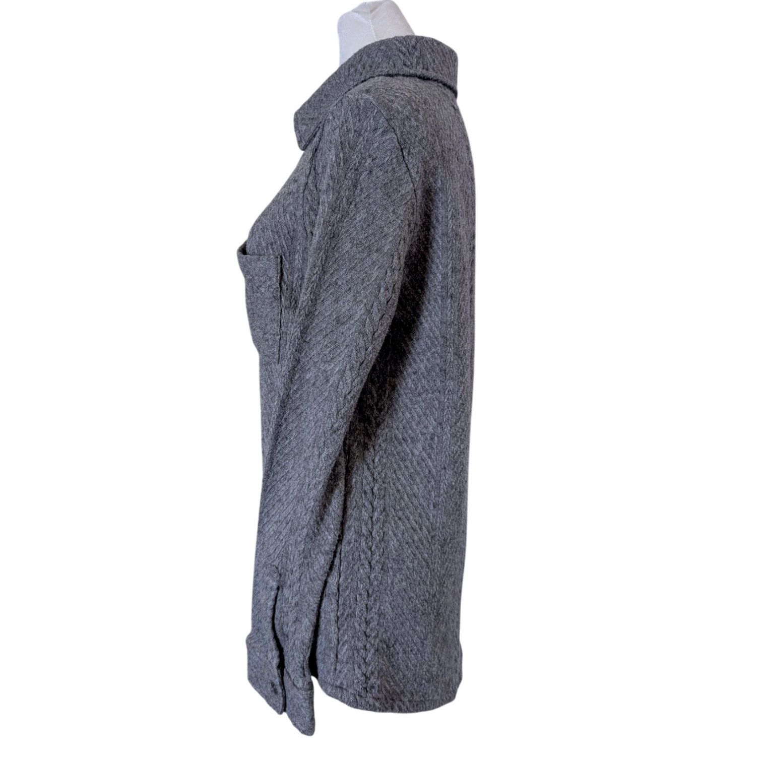 Buckle Black Buckle Black Grey Cable Knit Button Down Shacket Small Size S / US 4 / IT 40 - 3 Thumbnail