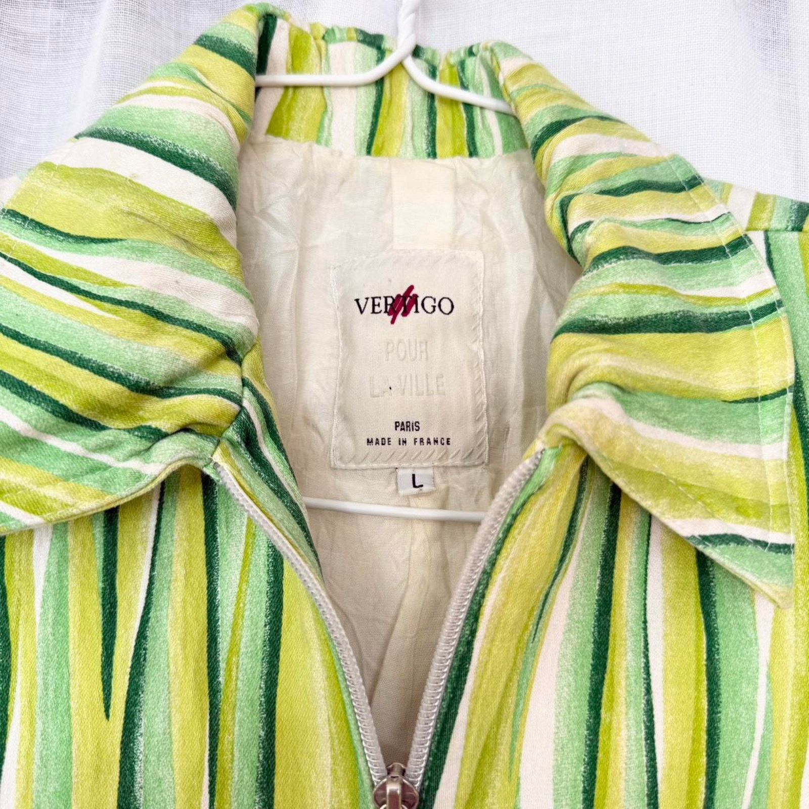 Vintage y2k vertigo green striped cropped zip jacket Size M / US 6-8 / IT 42-44 - 3 Thumbnail