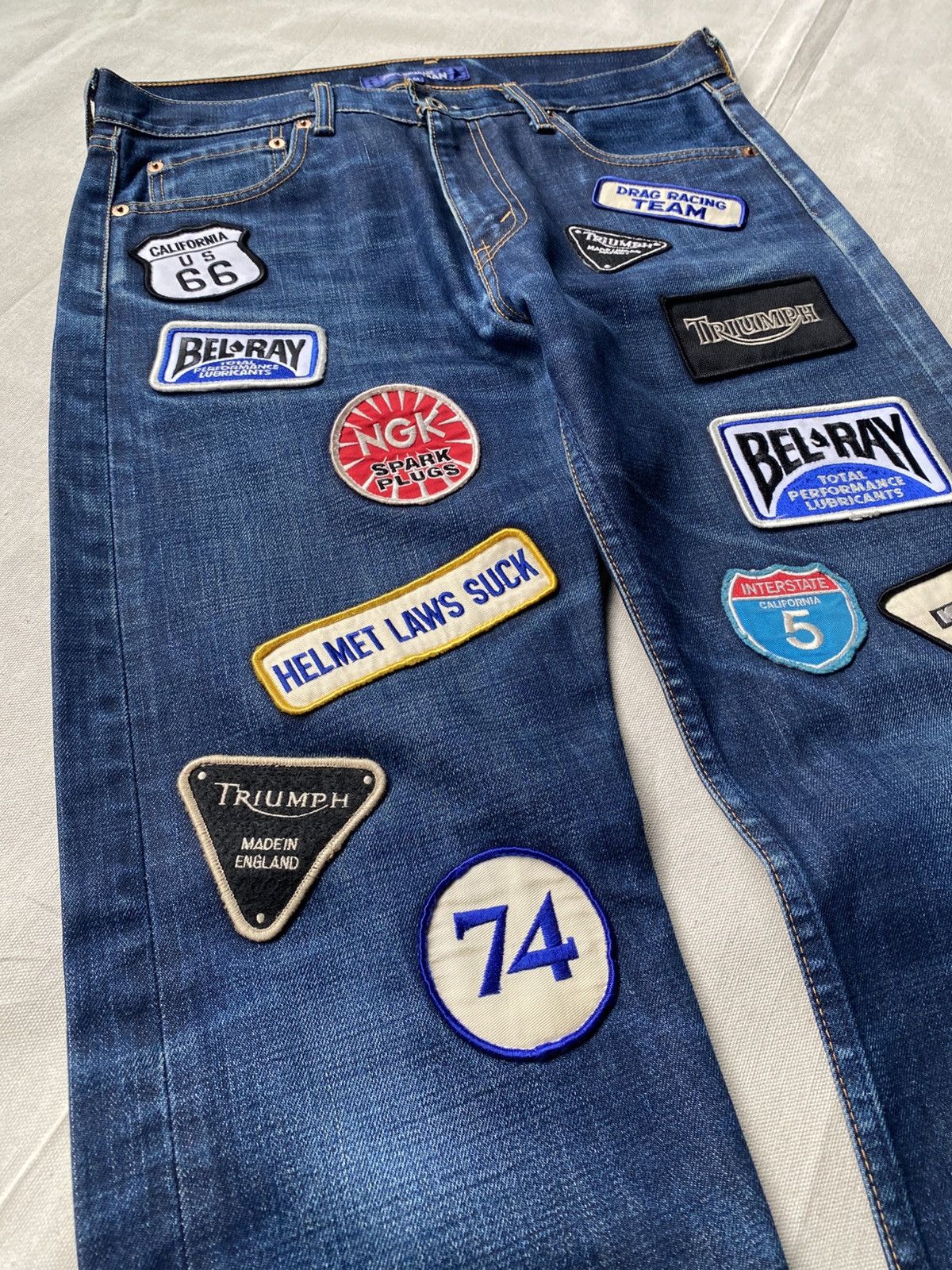 Junya Watanabe Junya Watanabe AD2002 Motorcycle Patch Denim Size US 31 - 2 Thumbnail