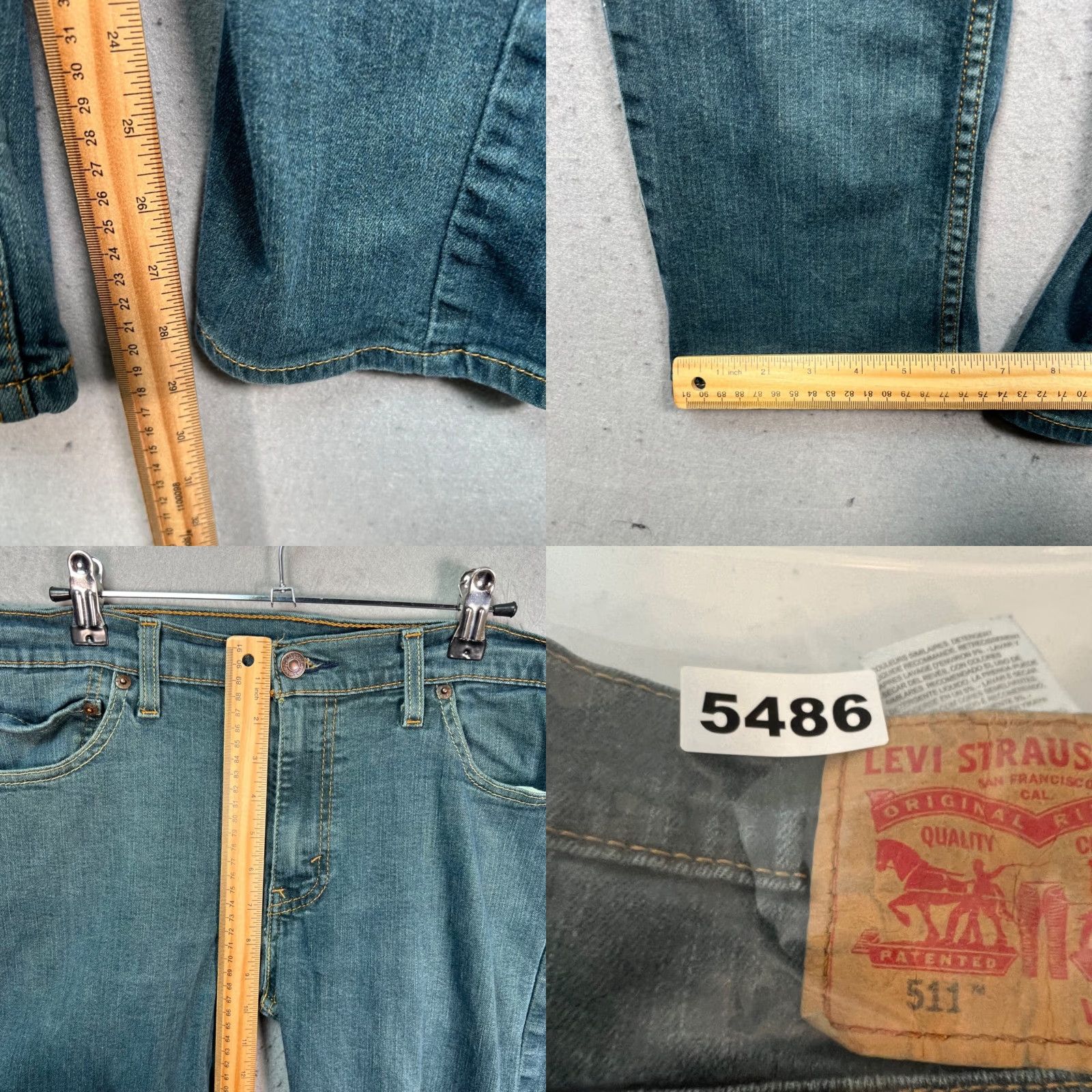 Levi's Levis 511 Mens Size 32 x 30 Slim Fit Jeans Blue Stretch Denim Size US 32 / EU 48 - 8 Thumbnail