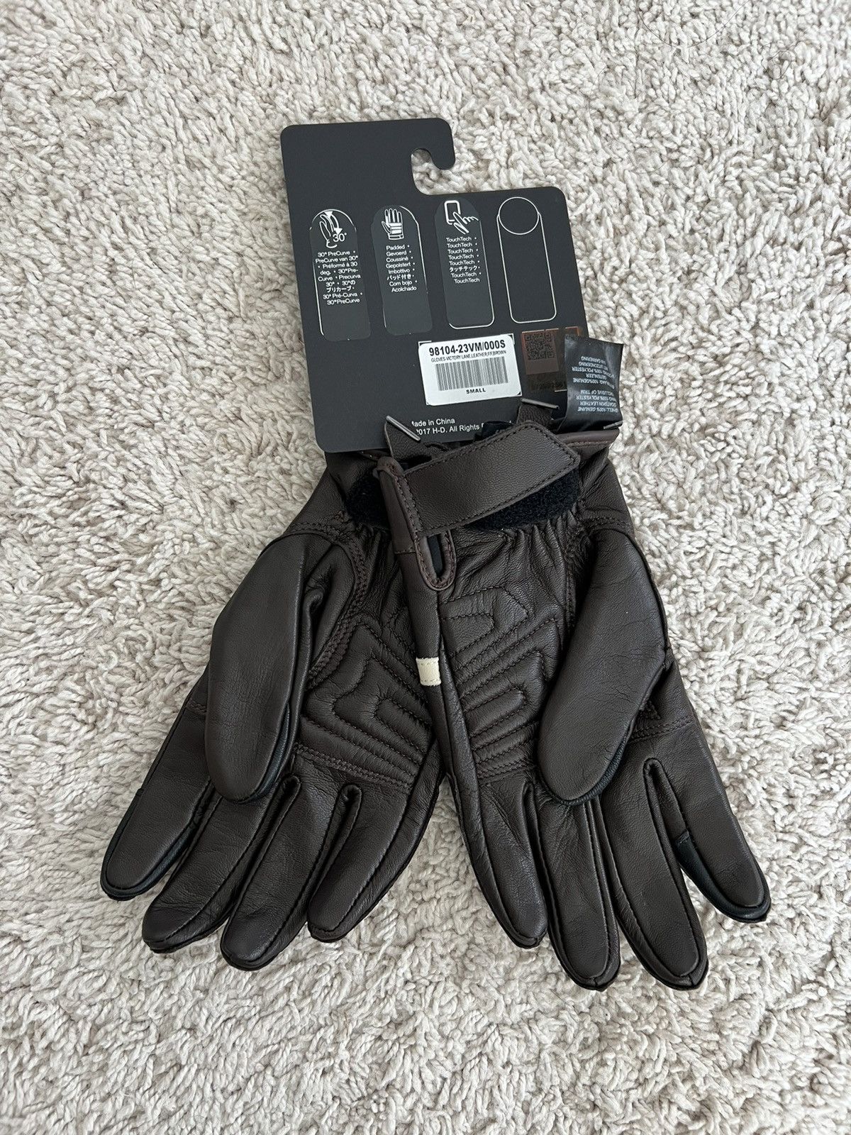 Harley Davidson Harley Davidson Brown Leather Glove Victory Lane Full Finger Size ONE SIZE - 3 Thumbnail