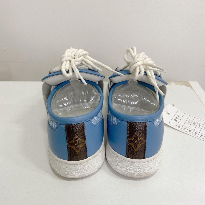 Louis Vuitton Louis Vuitton Blue Logo Canvas Sneakers -2508 Size US 6 / IT 36 - 3 Thumbnail