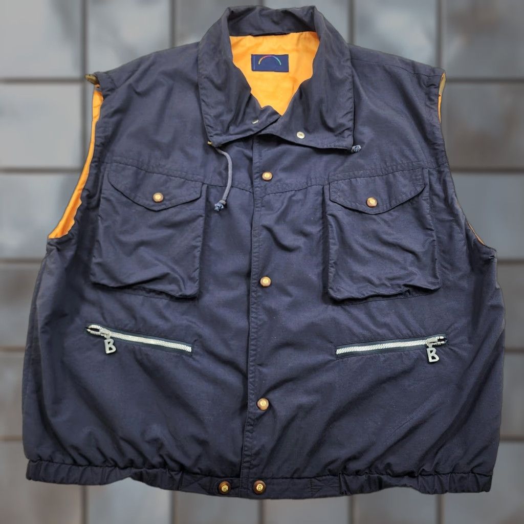 VINTAGE Bogner Vest Mens 2XL Navy Blue Lined Utility Multi Pocket Zipper Pockets Made in Germany
