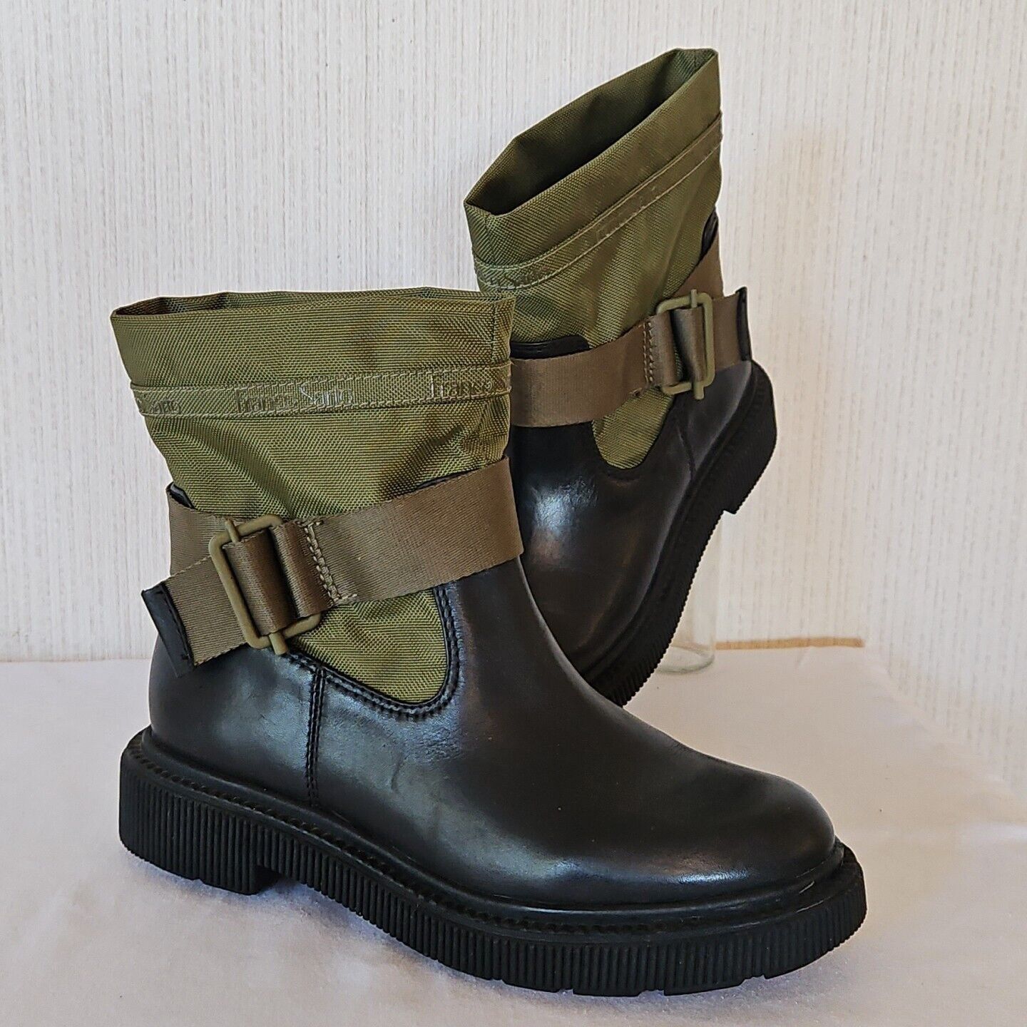 Franco Sarto Franco Sarto Leather Ankle Boots Womens 5 M Green Nylon Jan Size US 5 / IT 35 - 1 Thumbnail