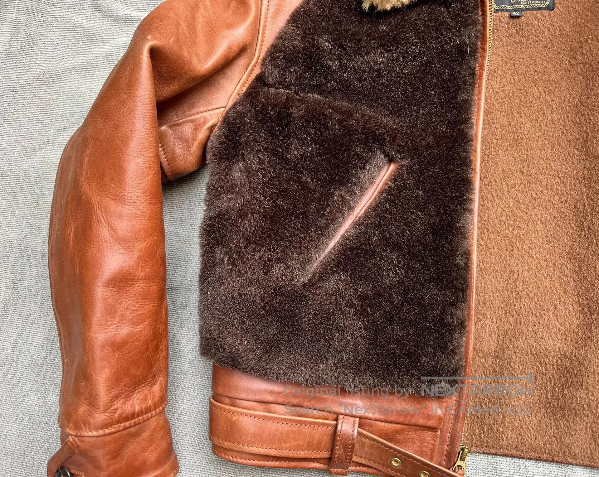 Aero Leathers Custom Brown Bear Jacket by Aero Leather. Size US XS / EU 42 / 0 - 3 Thumbnail