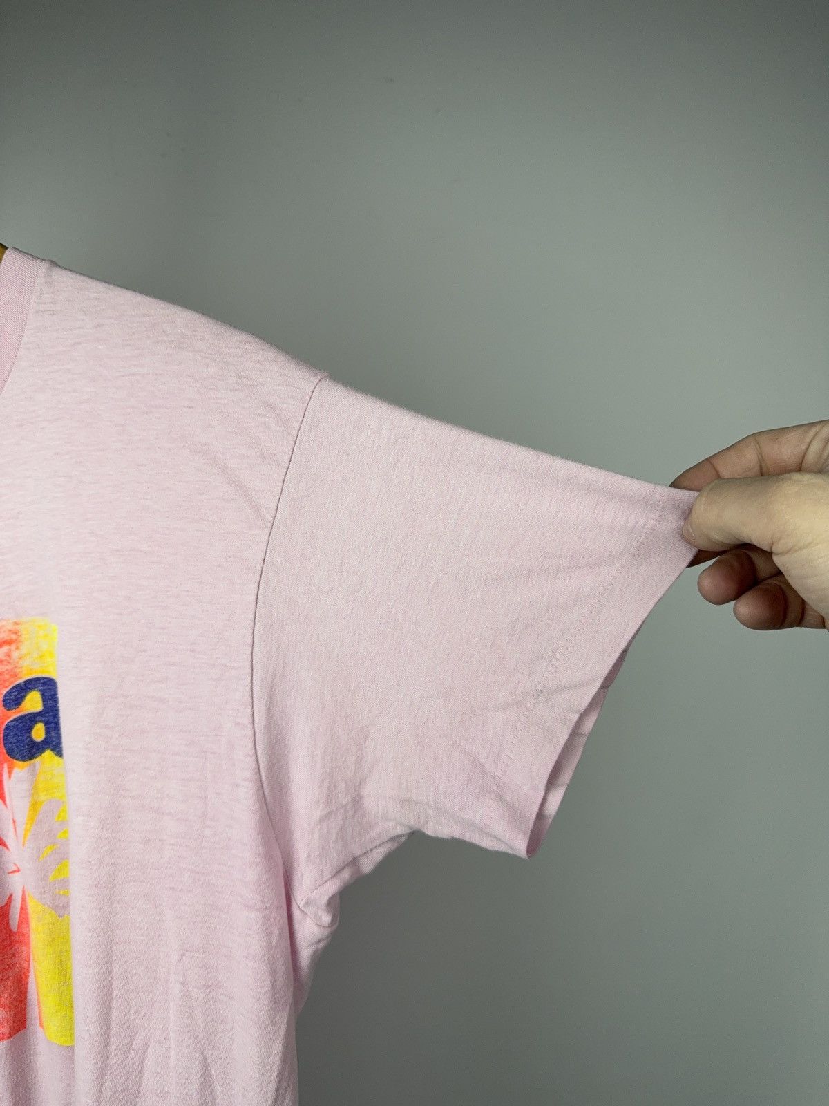 Vintage Vintage 80s Cuba Tourist Graphic T-Shirt Pink Palm Print Size US M / EU 48-50 / 2 - 8 Thumbnail