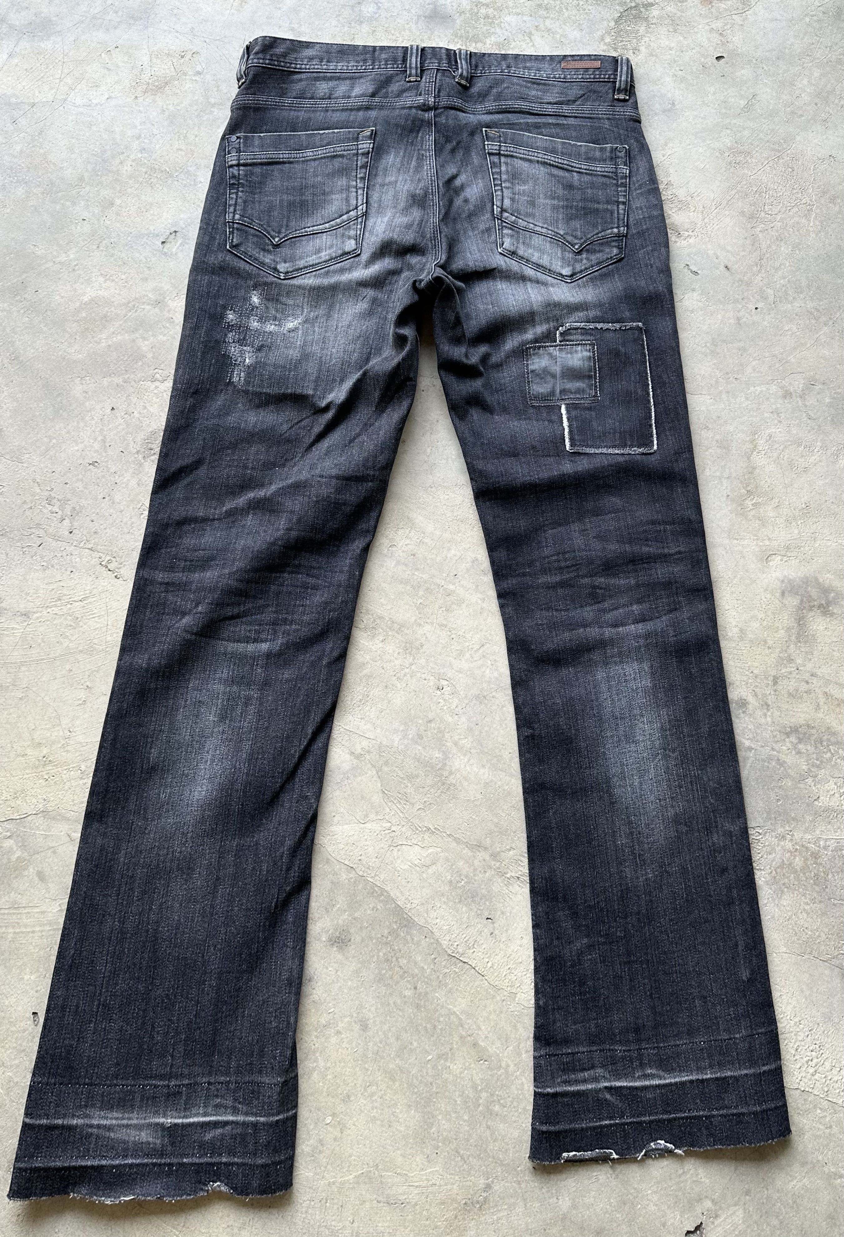 Nicole Club Japanese Brand NCFM Distressed Patchwork Denim Released Hem Size US 35 - 3 Thumbnail
