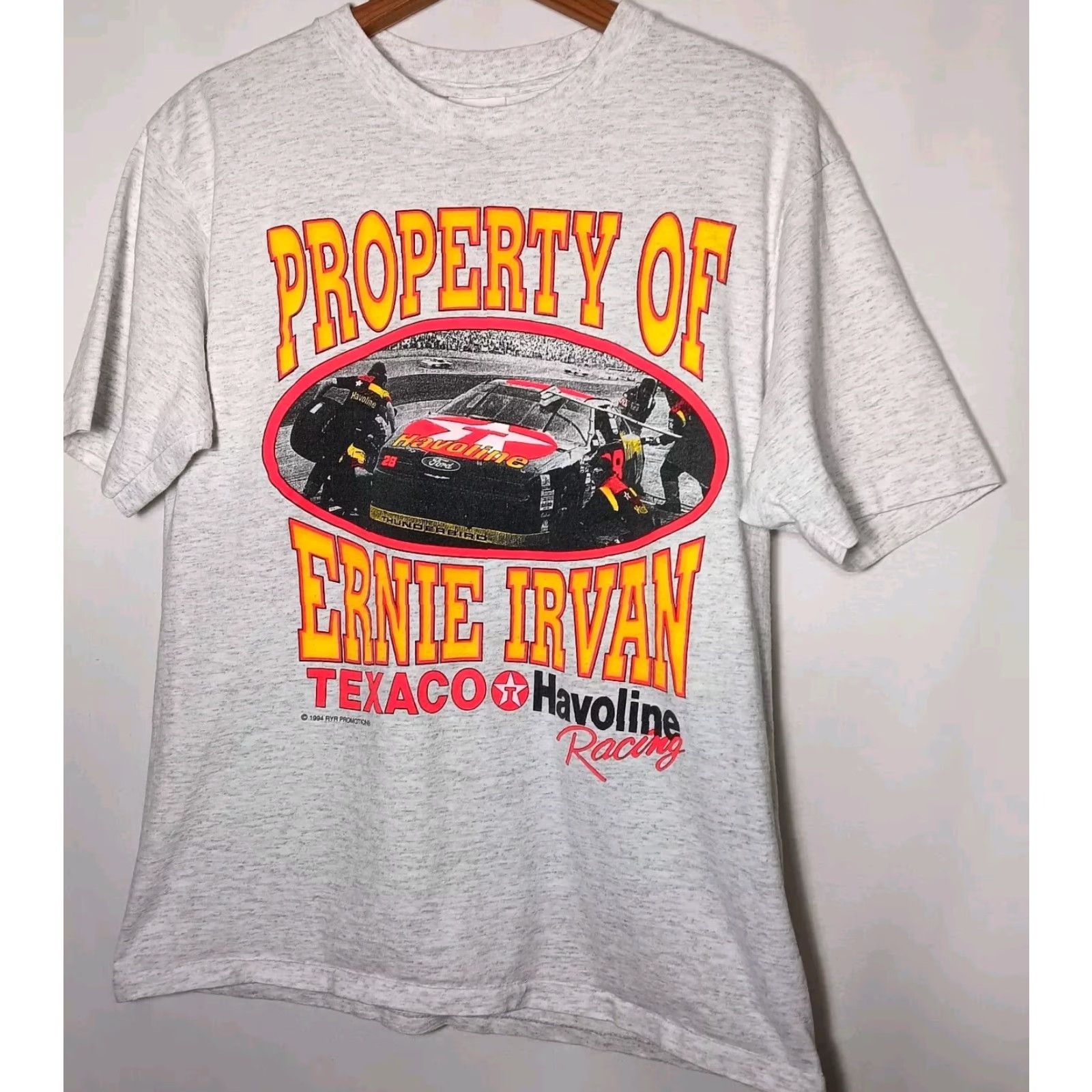 NASCAR Vintage NASCAR Ernie Irvan T-Shirt Men M Gray Race Car Motorsports Neon Robert Yates Size US M / EU 48-50 / 2 - 2 Thumbnail