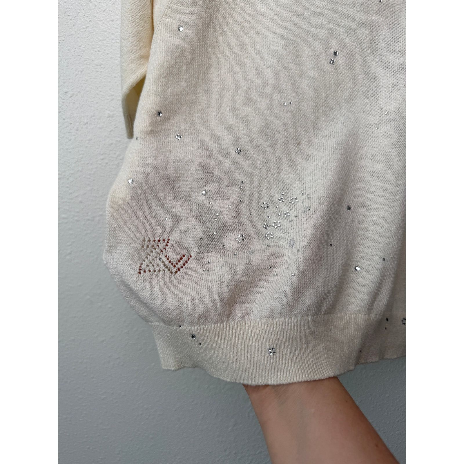 Zadig & Voltaire Zadig & Voltaire Wully Lico Rhinestone Sweater XS Ecru Size XS / US 0-2 / IT 36-38 - 8 Thumbnail
