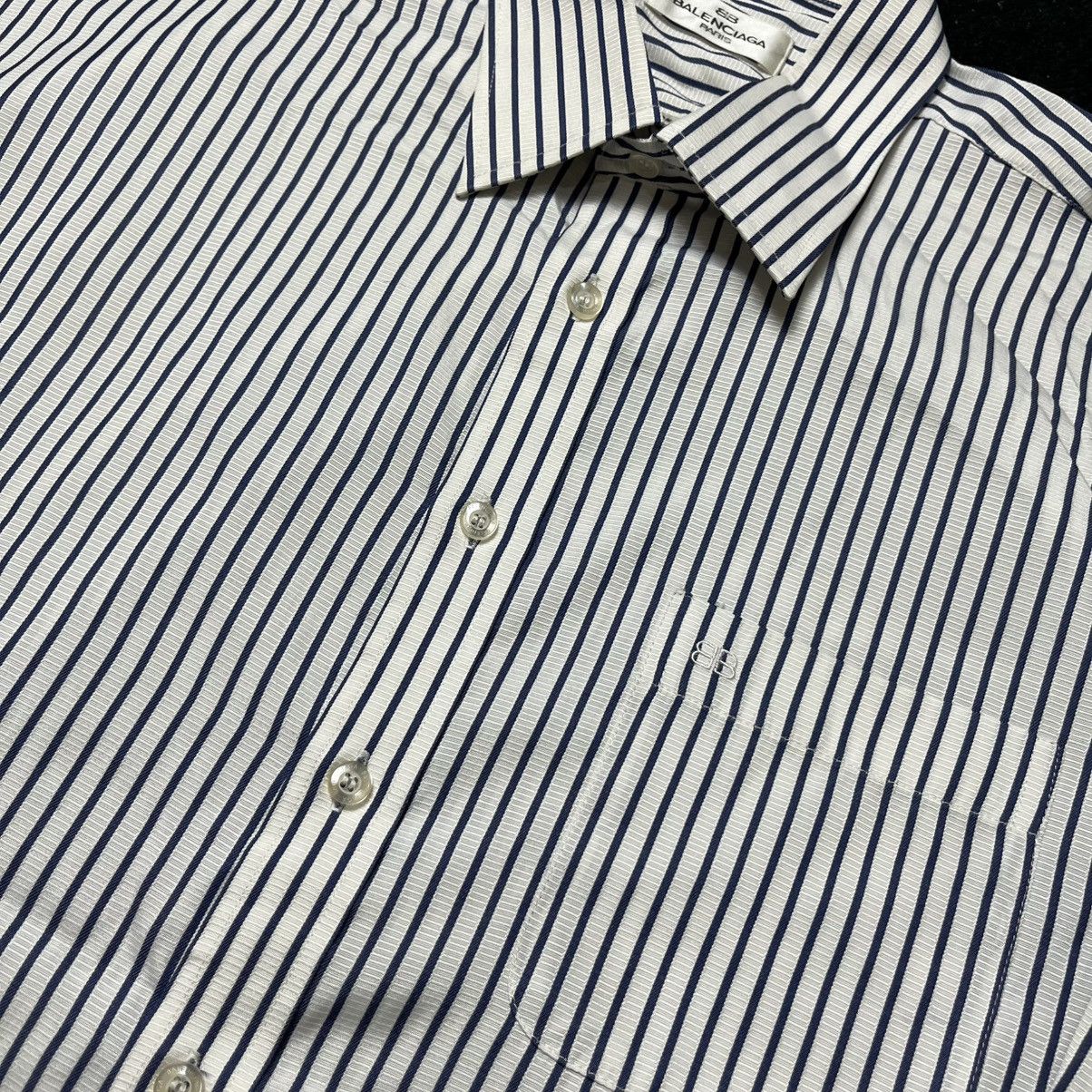 Balenciaga Vintage Balenciaga Paris striped Button Up Shirt Size US L / EU 52-54 / 3 - 5 Thumbnail