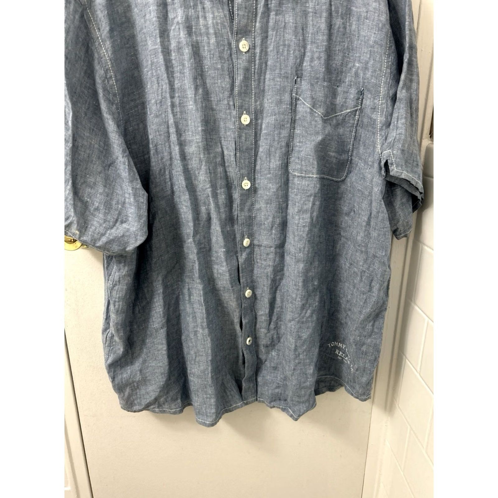 Tommy Bahama Tommy Bahama Shirt Mens 2XL Blue 100% Linen Button Down Pocket Short Sleeve Shirt Mens 2XL Blue 100% Linen Button-Down Pocket Short Sleeve Size US XXL / EU 58 / 5 - 3 Thumbnail