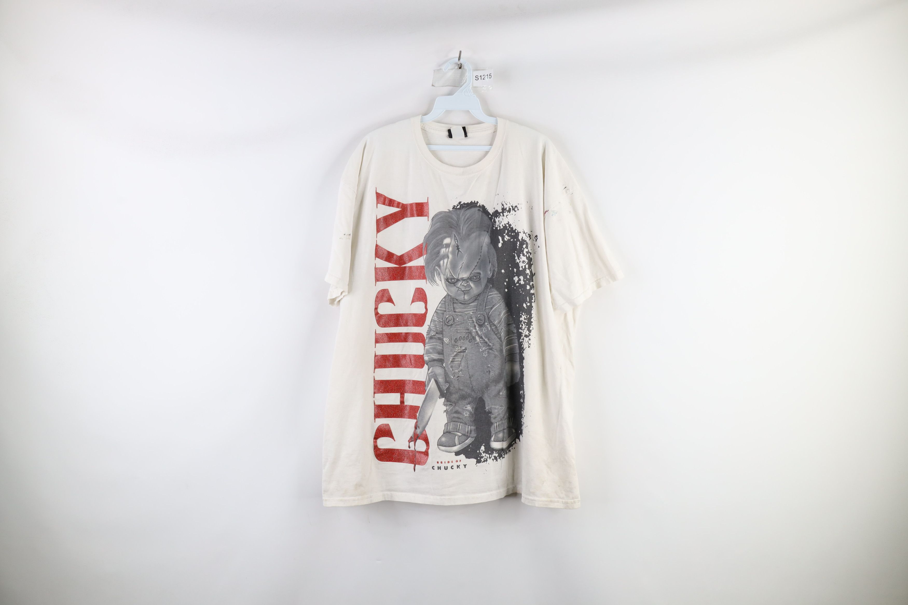 Vintage Vintage 90s Bride of Chucky Movie Halloween T-Shirt White Size US XL / EU 56 / 4 - 1 Thumbnail