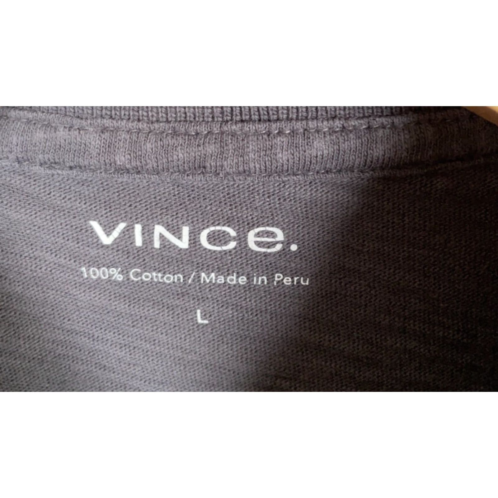 Vince Vince Slim Fit Polo Shirt Men's Large Dark Gray Lightweight Textured Cotton Classic Preppy Retro Mens Size US L / EU 52-54 / 3 - 3 Thumbnail