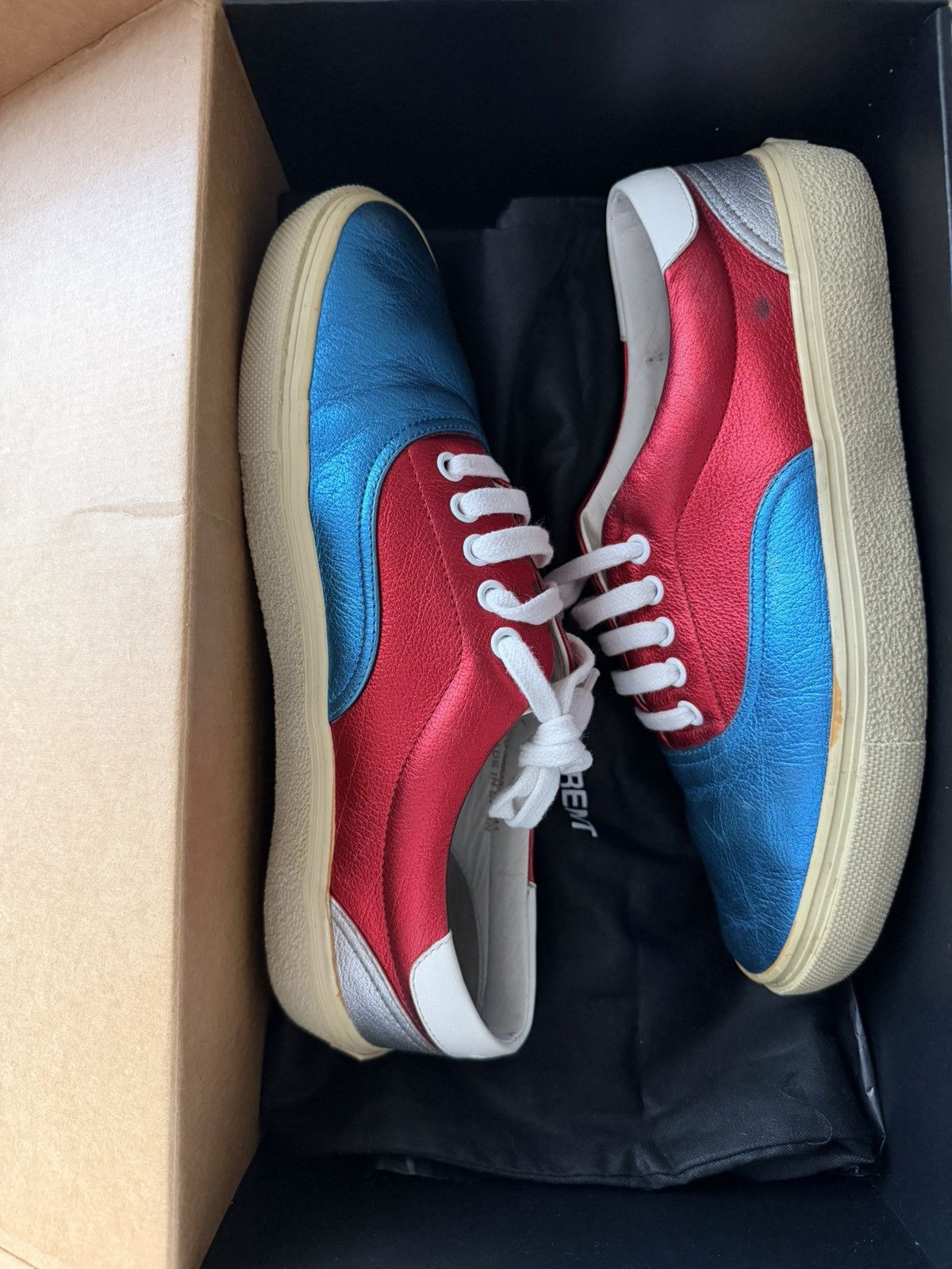 Saint Laurent Paris SAINT LAURENT PARIS - SKATE SNEAKERS RED/BLUE/SILVER Size US 8 / EU 41 - 9 Thumbnail