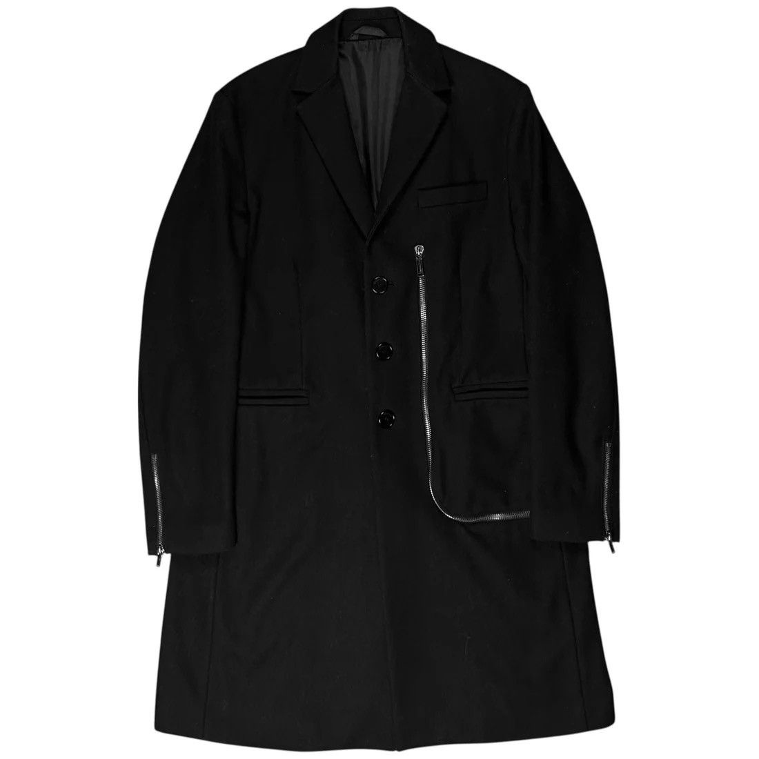 Dirk Bikkembergs Dirk Bikkembergs L-Zip Wool Coat Size US L / EU 52-54 / 3 - 1 Thumbnail