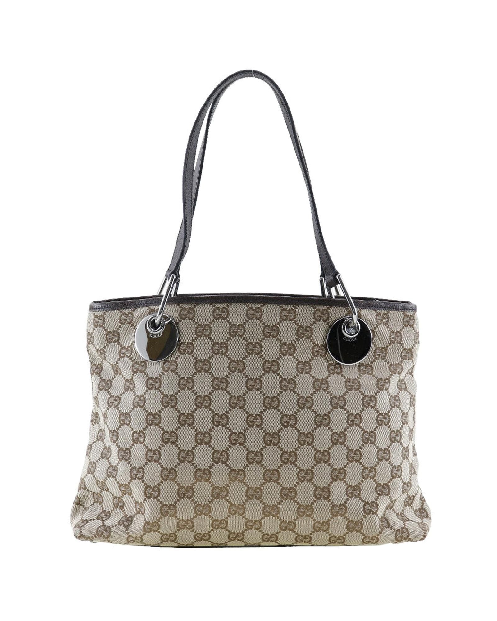 image of Gucci Classic GG Canvas Tote Bag in Brown, Women's