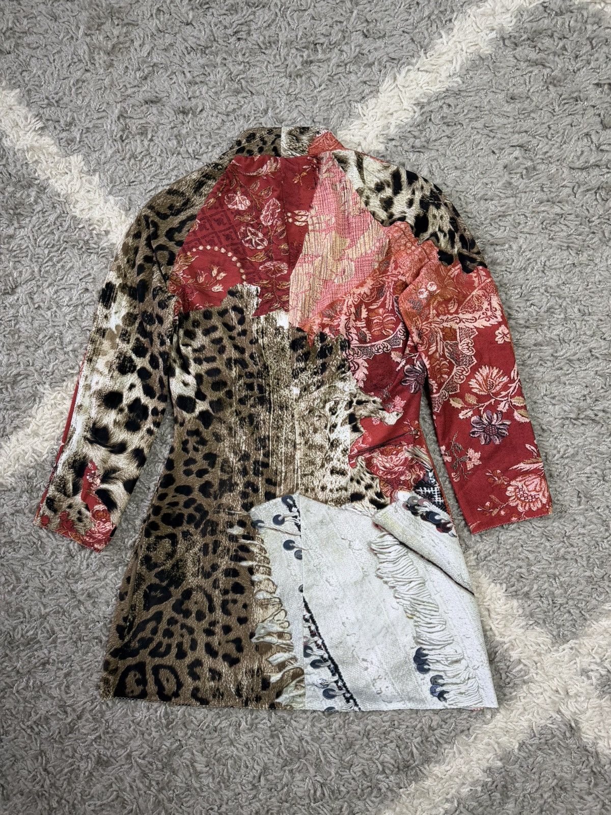 Roberto Cavalli Rare 2003 Roberto Cavalli Leopard & Floral Print Mini Dress Size M / US 6-8 / IT 42-44 - 5 Thumbnail