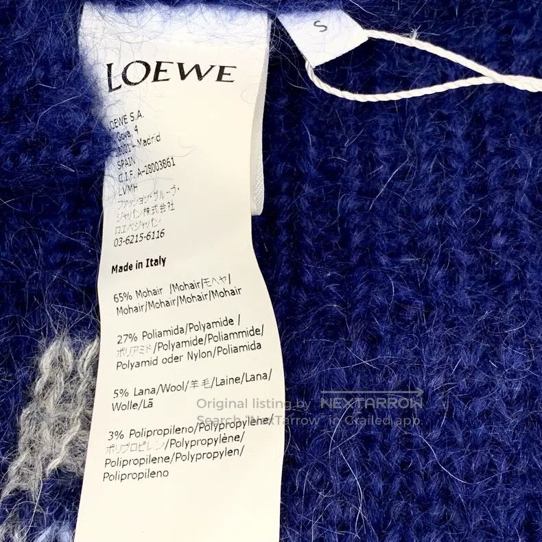 Loewe Loewe Navy Blue Snowflake Embroidered Mohair Single-Breast Size S / US 4 / IT 40 - 7 Thumbnail