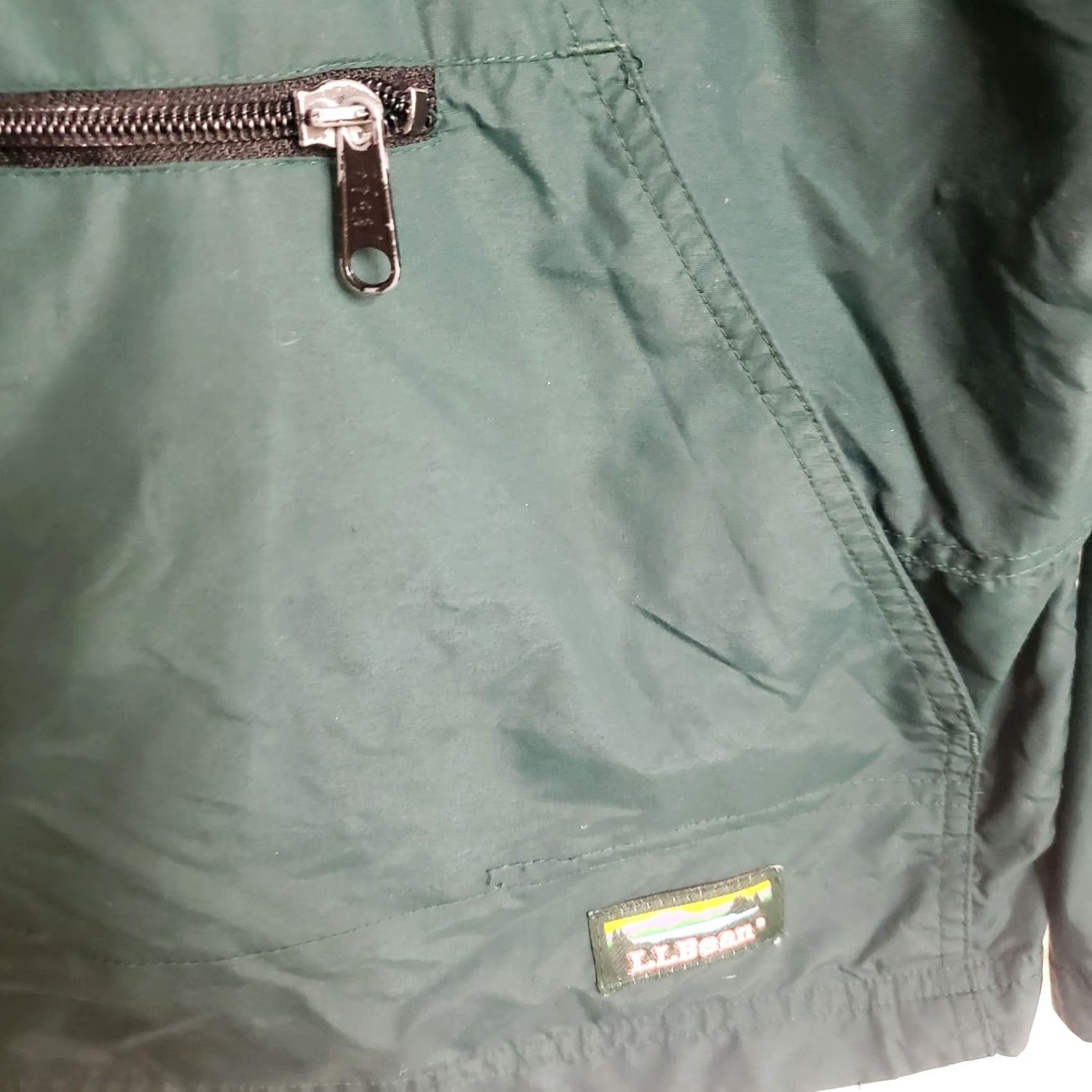 Vintage L.L. Bean Anorak Windbreaker Jacket Women's L Green Lightweight Packable Rain Coat Size L / US 10 / IT 46 - 4 Thumbnail