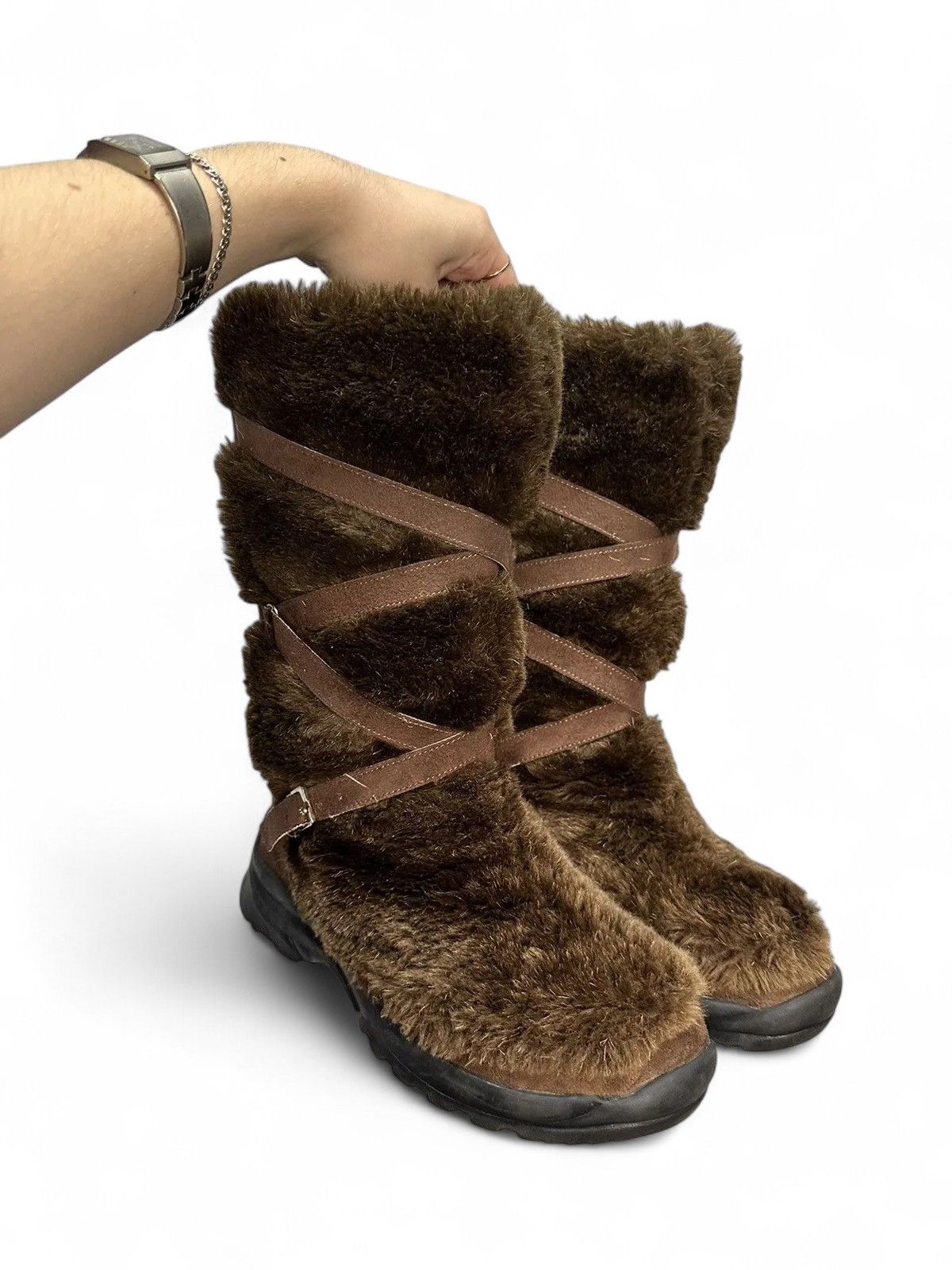 If Six Was Nine Classic Brown Leather Vintage Boots Y2K Minimal Look Size US 8 / EU 41 - 1 Thumbnail