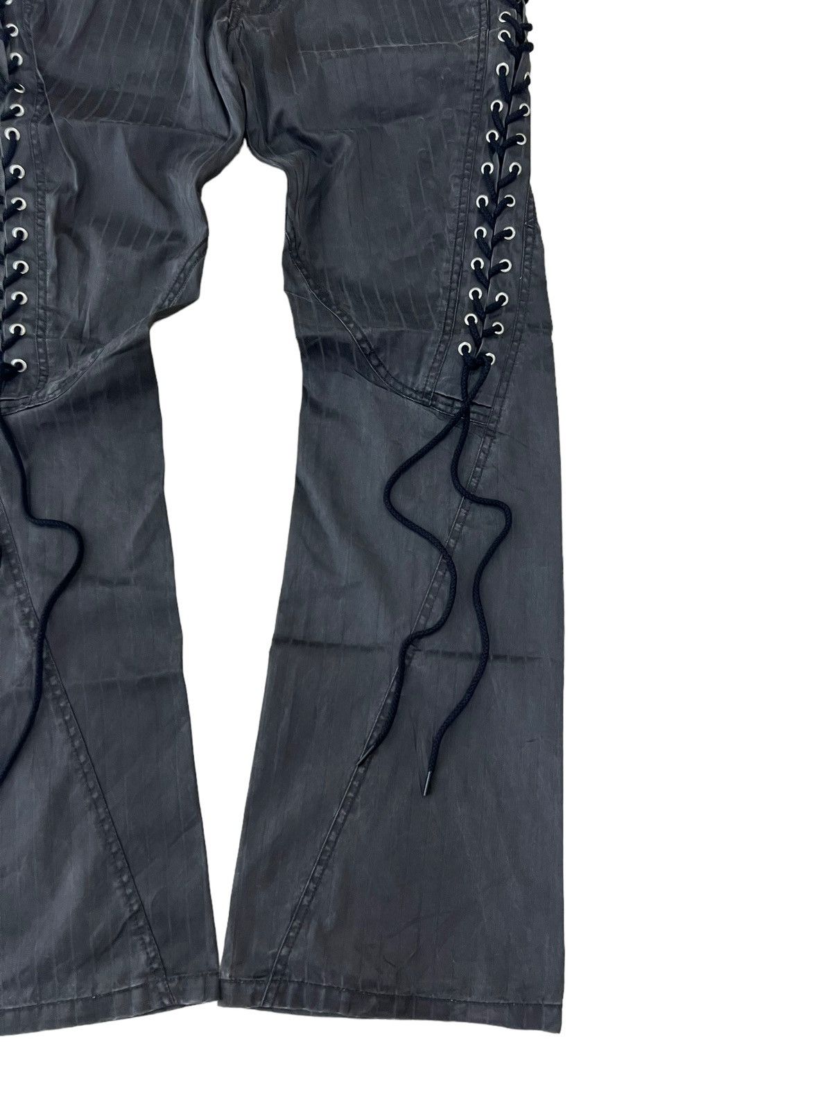 Japanese Brand Semantic Design Spiral Cut Flared Lace Up Jeans Size US 32 / EU 48 - 8 Thumbnail