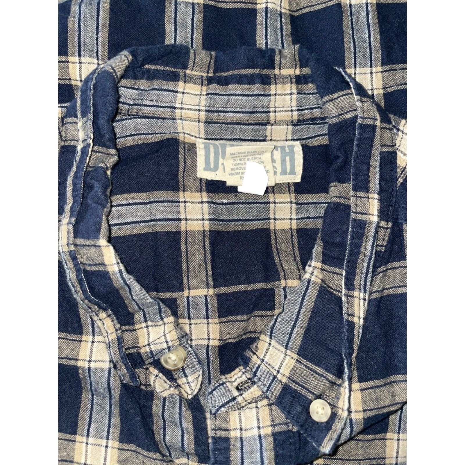 Vintage Duluth Trading Co Cottton Hemp Blend Blue/Beige Plaid Shirt Mens 2XL Short Sleeve Button-Up Beige Plaid 2XL Mens Size US XXL / EU 58 / 5 - 6 Thumbnail