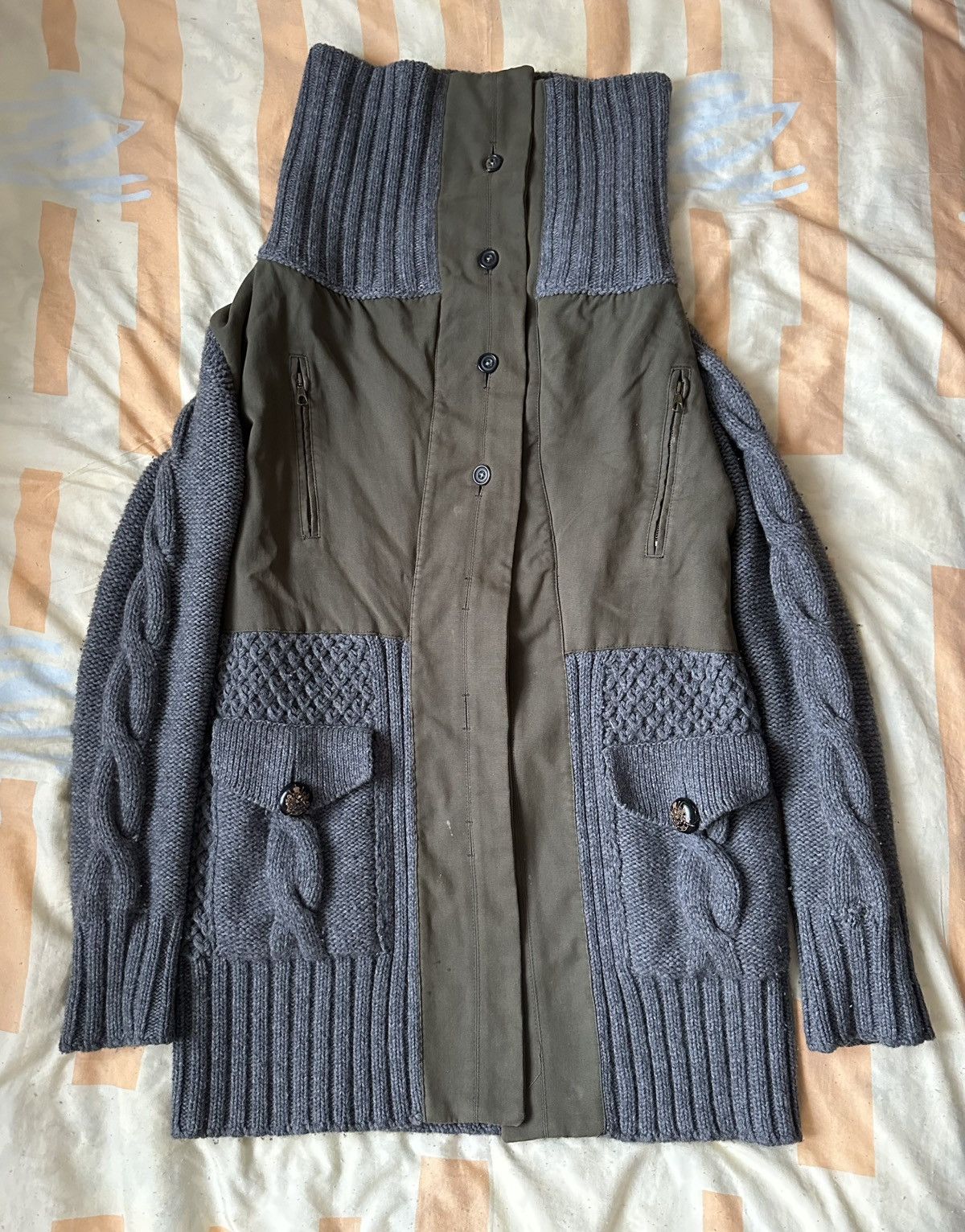 Alexander McQueen Alexander McQueen knitted coat high neck jacket military Size S / US 4 / IT 40 - 7 Thumbnail