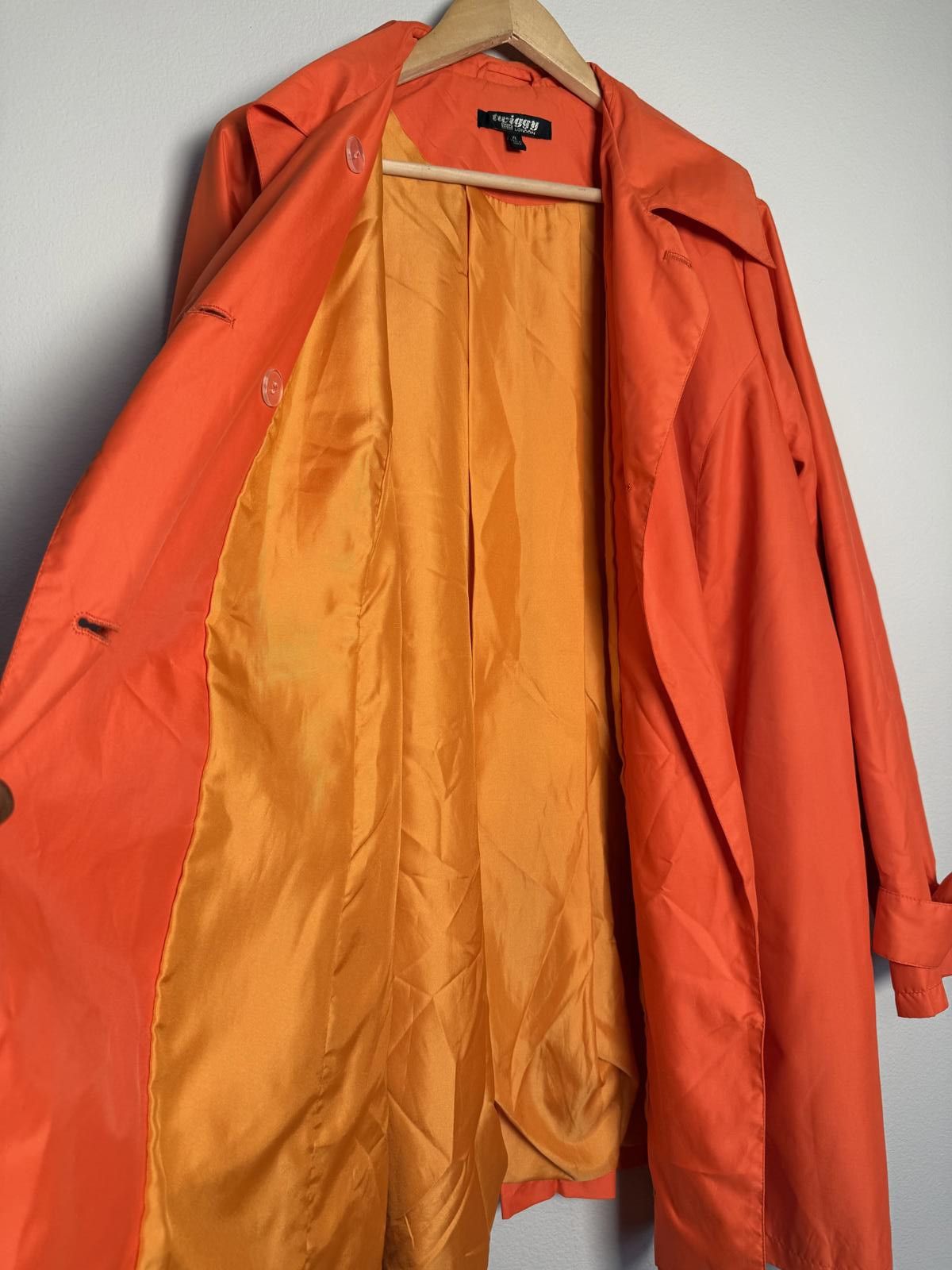 Other Stylish Vibrant Orange Women's Trench Coat Size XL / US 12-14 / IT 48-50 - 2 Thumbnail