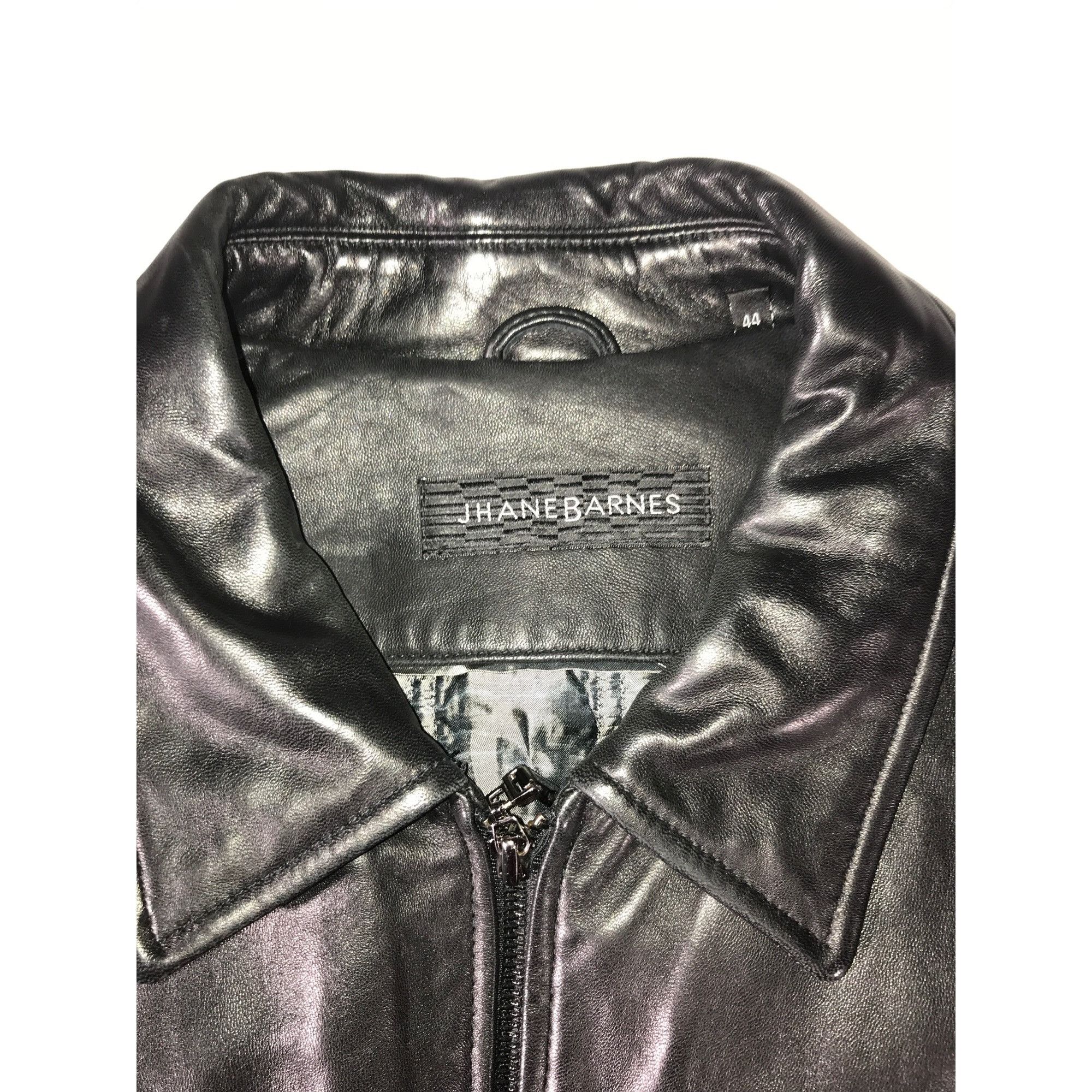 Jhane Barnes Jhane Barnes Men's Soft Black Leather Full Zip Jacket Coat Size US S / EU 44-46 / 1 - 4 Thumbnail