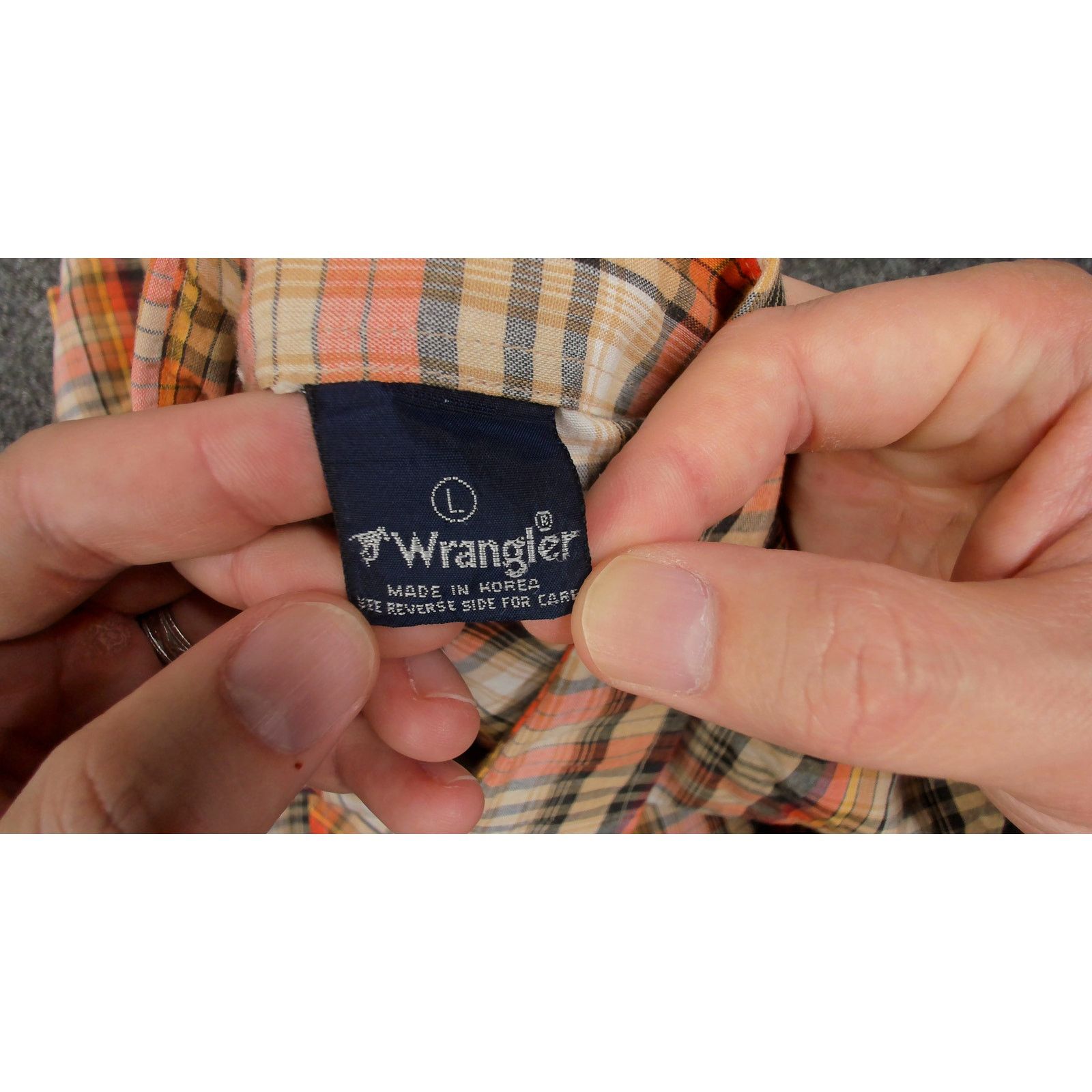 Wrangler Vintage 80s Made in Korea Single Stitch Plaid Shirt L Size US L / EU 52-54 / 3 - 5 Thumbnail