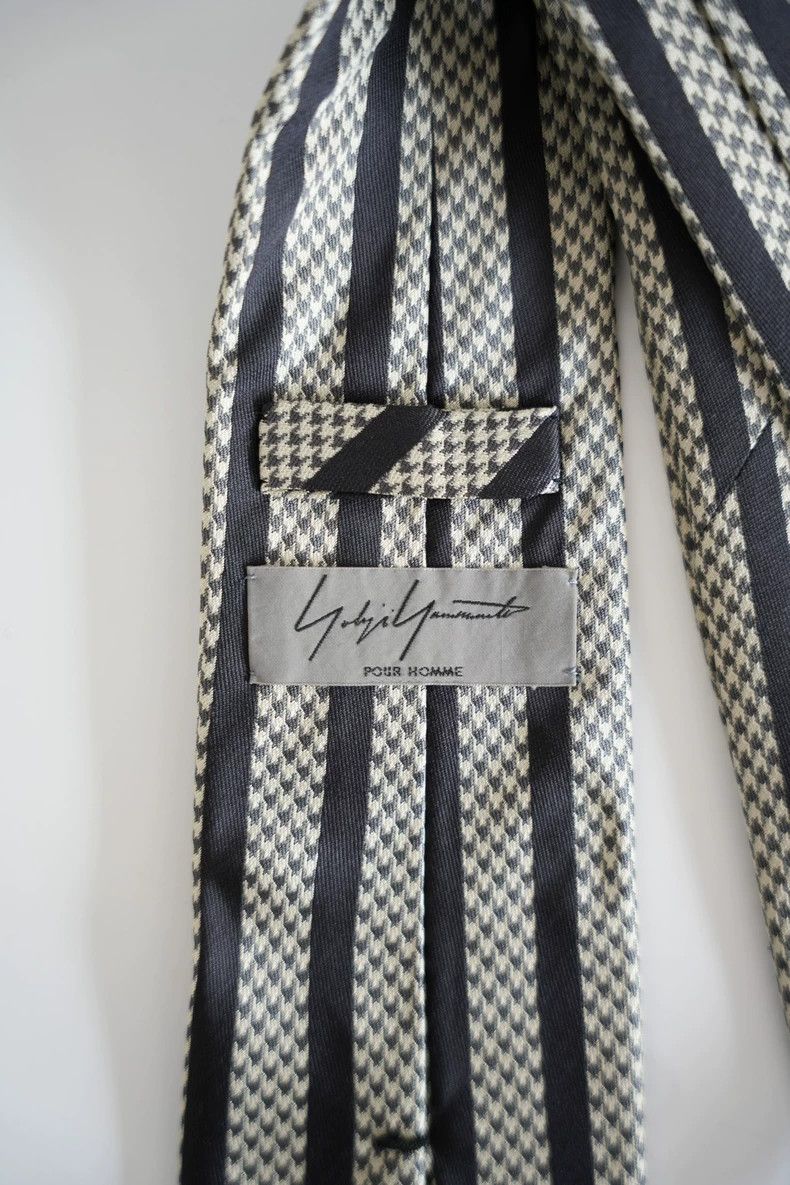 Yohji Yamamoto Yohji YamamotoBlack and white houndstooth silk tie 2503-Nex Size ONE SIZE - 2 Thumbnail