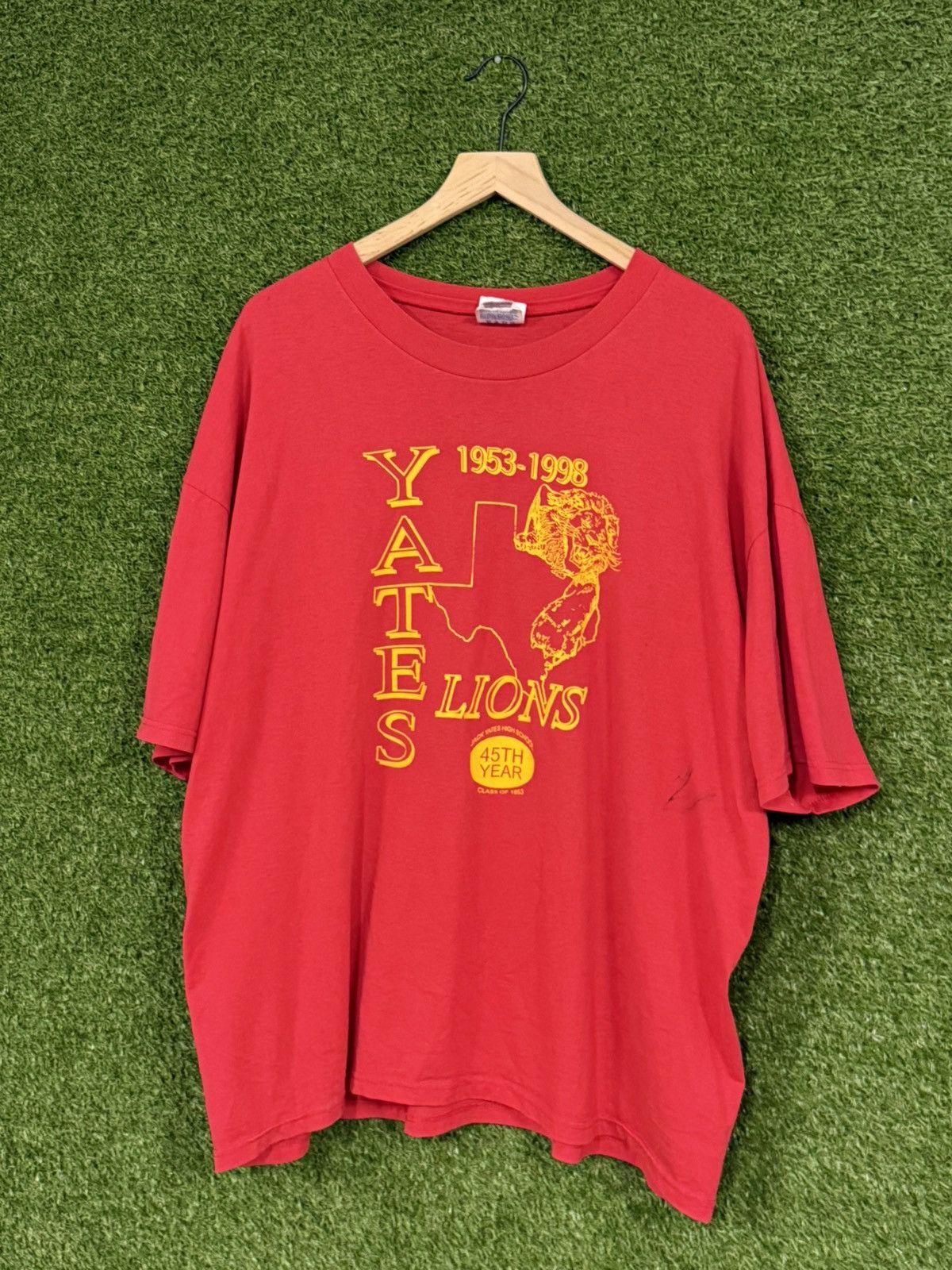 Hanes Vintage Hanes Heavyweight Jack Yates Texas School Red XXL Size US XXL / EU 58 / 5 - 1 Thumbnail