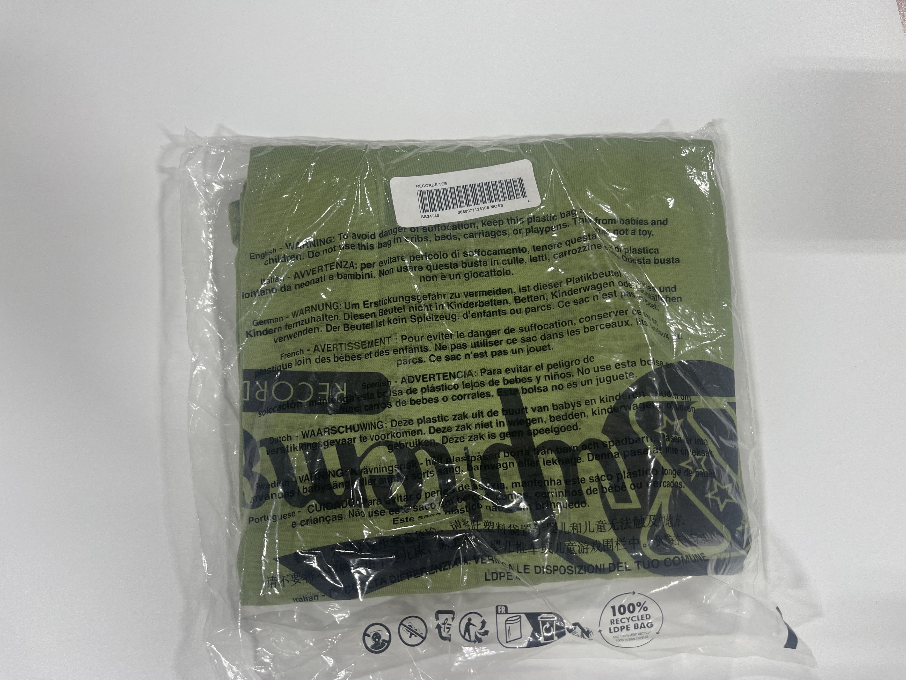 Supreme Supreme Records Tee Moss Green Size L Size US L / EU 52-54 / 3 - 2 Thumbnail