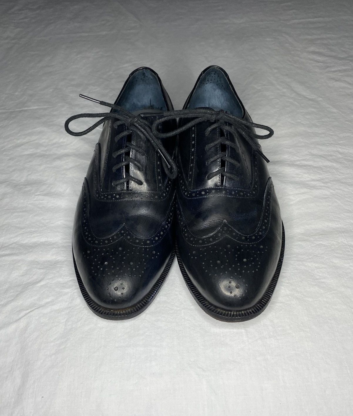 Other Executive Level Black Leather Oxford Wingtip Shoes 10 EW Size US 10 / EU 43 - 2 Thumbnail