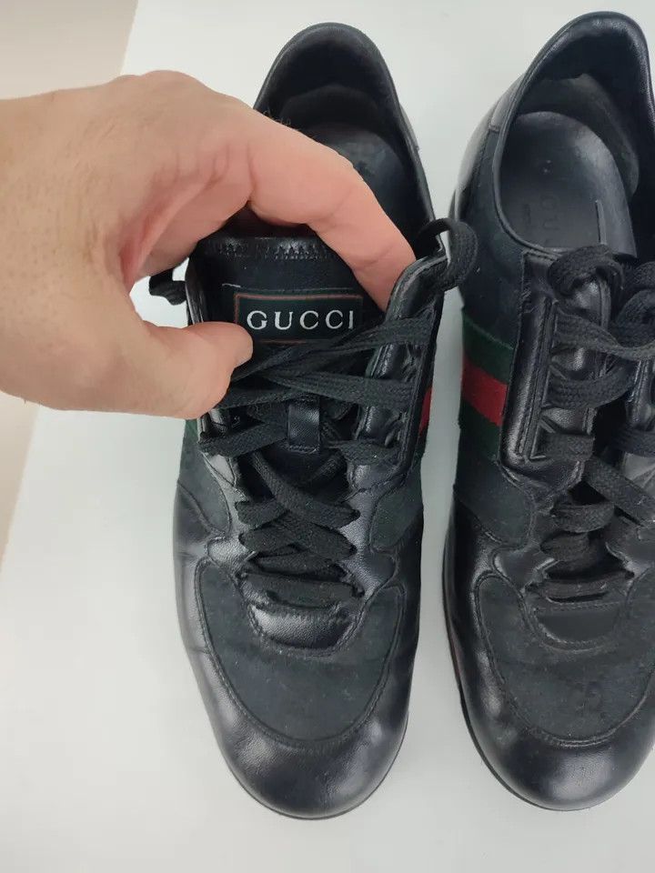 Gucci Gucci Leather Guccissima Strip Web Shoes Sneakers 28 cm Size US 10 / EU 43 - 11 Thumbnail