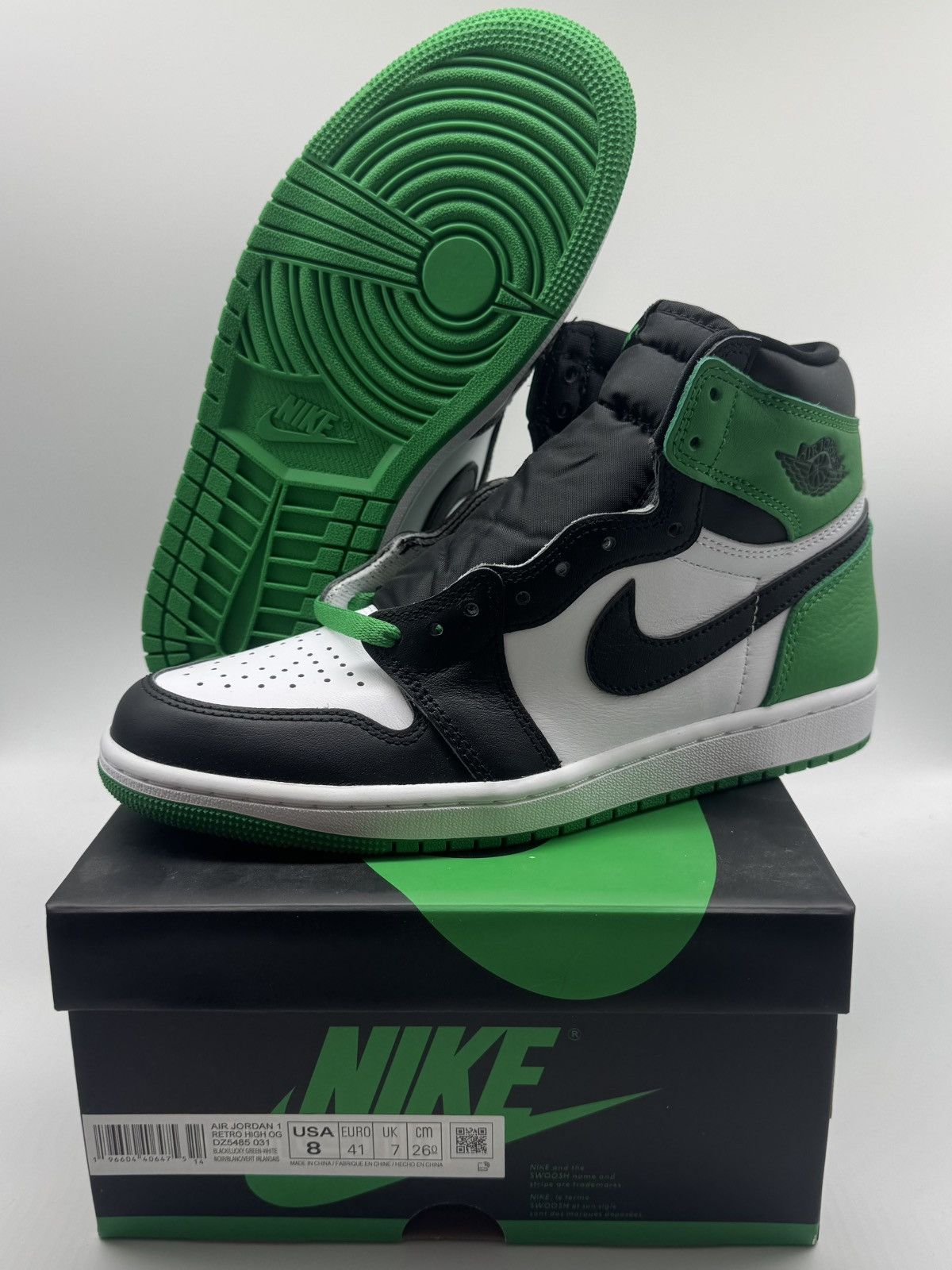 Nike Nike Air Jordan Retro 1 High OG Lucky Green Men’s Size 8 Size US 8 / EU 41 - 1 Thumbnail