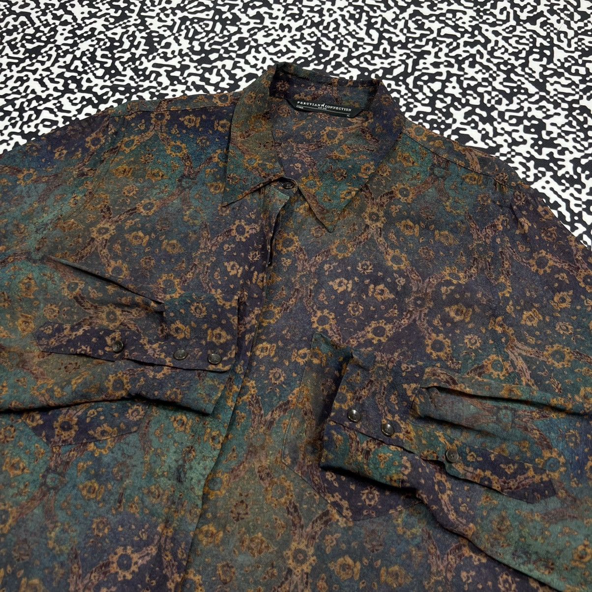 Vintage Vintage Y2K Peruvian Connection Viscose Abstract Retro Shirt Size XL / US 12-14 / IT 48-50 - 9 Thumbnail