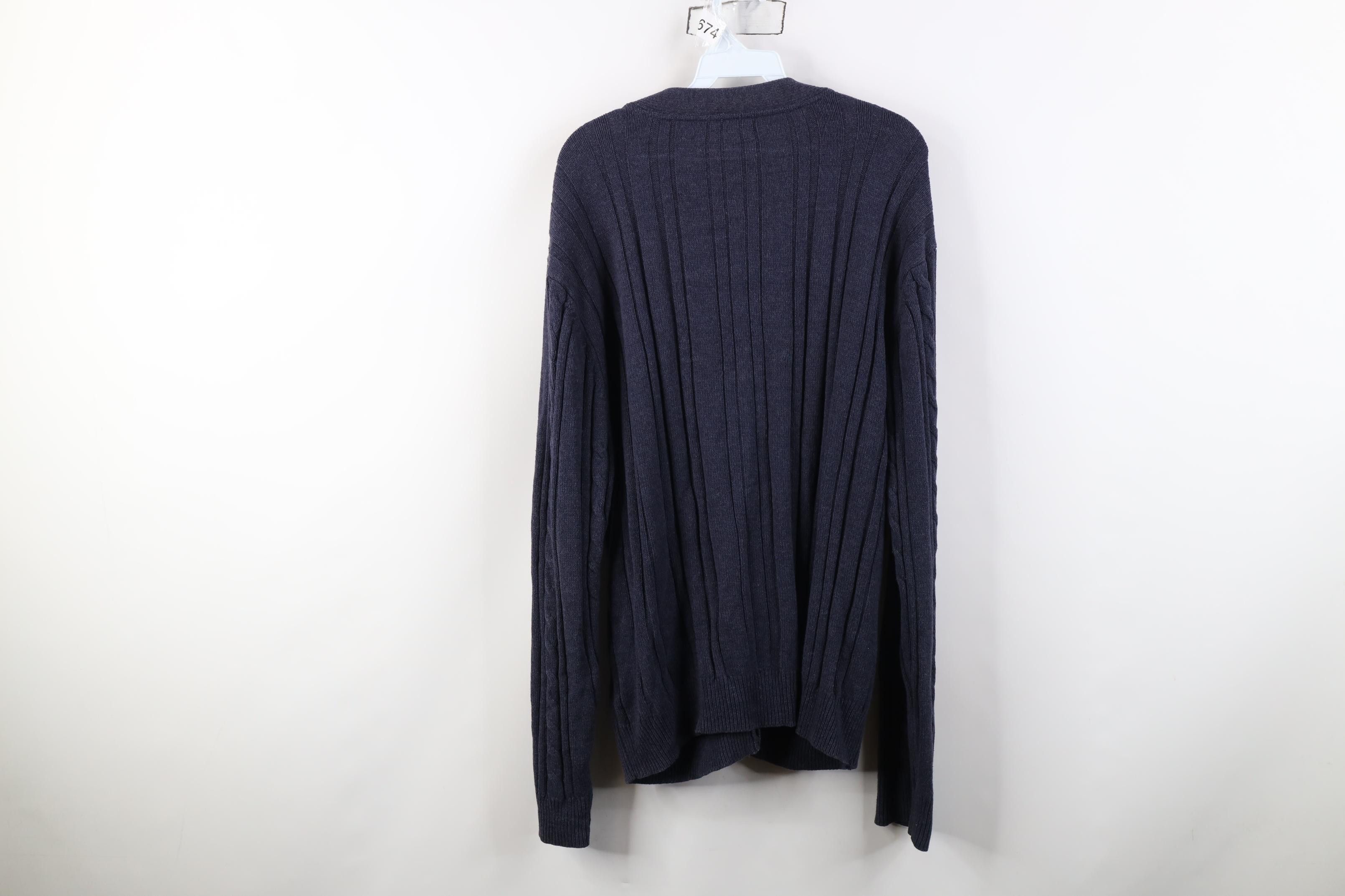Vintage Vintage 90s Streetwear Chunky Cable Knit Cardigan Sweater Size US L / EU 52-54 / 3 - 11 Thumbnail