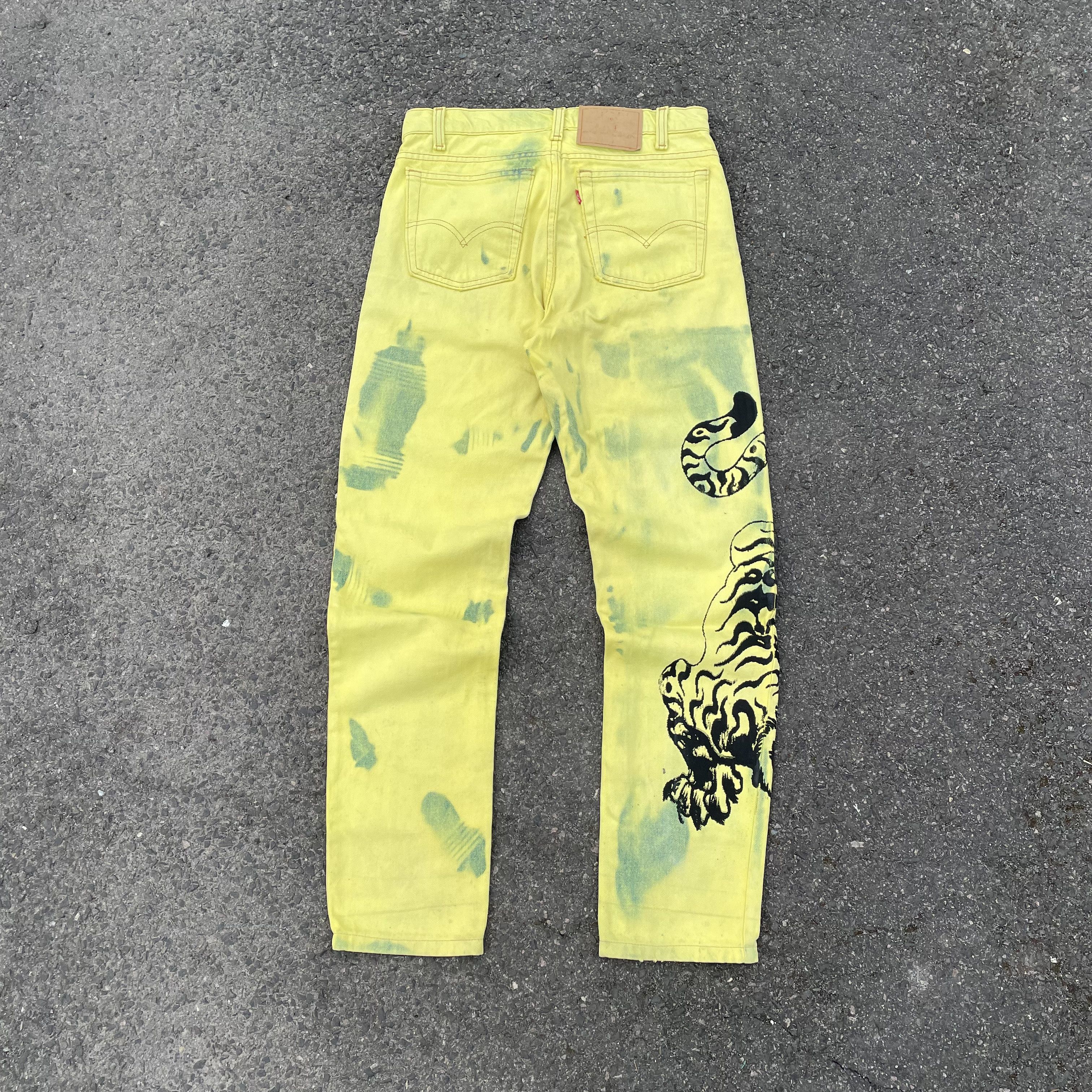 Levi's Vintage Levi's Custom Tiger Pants Graphic Bleach Wash Y2K Size US 31 - 10 Thumbnail