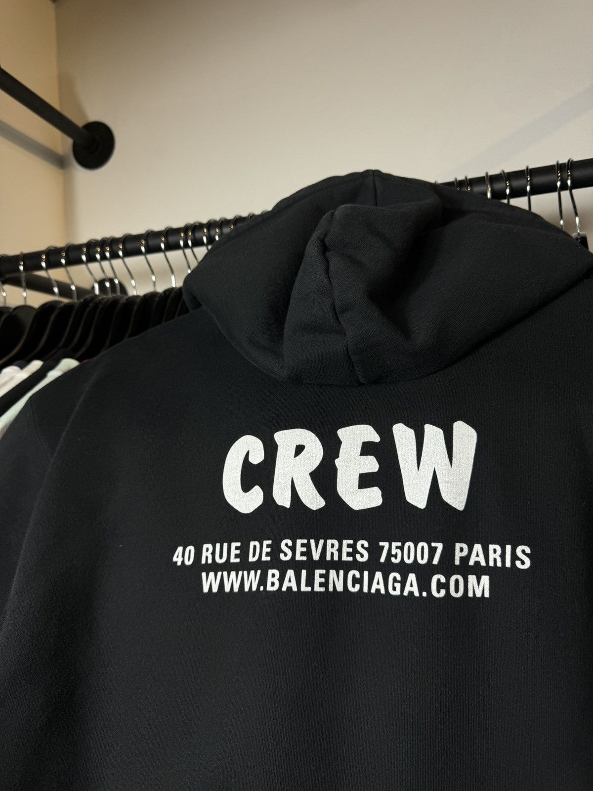 Balenciaga Balenciaga Crew Logo Spellout Black Hoodie Size US M / EU 48-50 / 2 - 6 Thumbnail