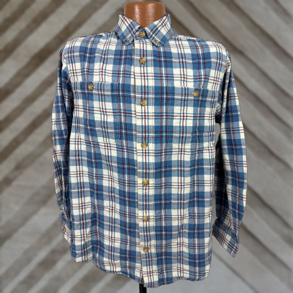 Vintage VINTAGE Duluth Trading Flannel Shirt Mens Small Free Swingin Blue Plaid Outdoors Cotton Size US S / EU 44-46 / 1 - 1 Thumbnail