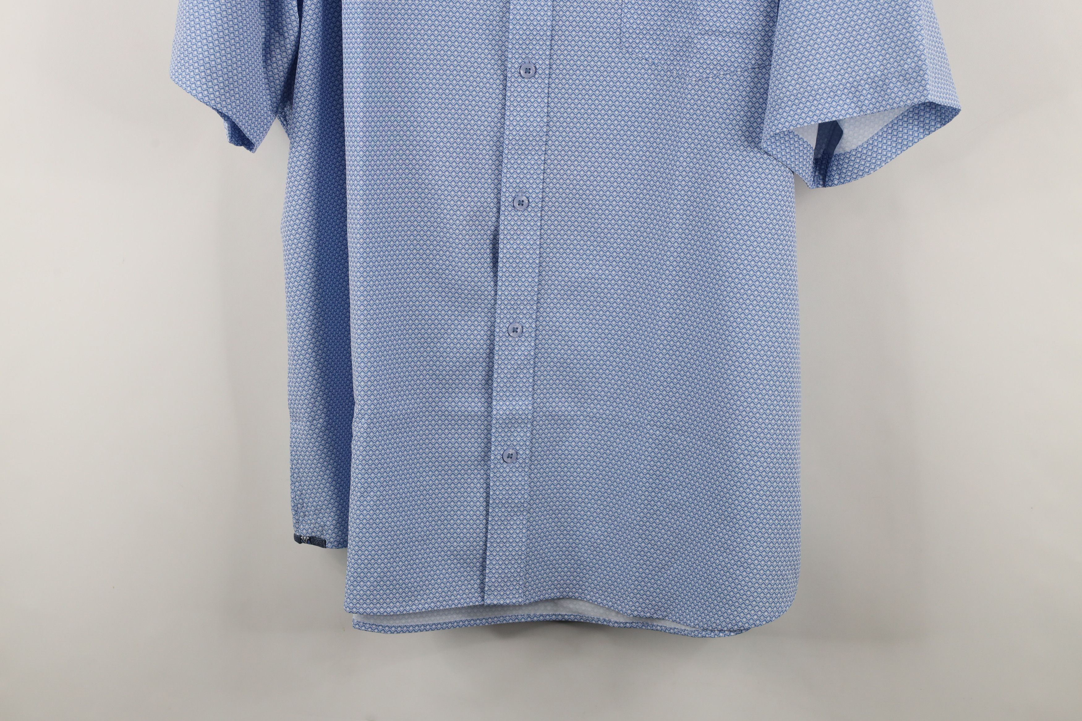 Vintage New 7 Diamonds 4 Way Stretch Short Sleeve Button Shirt Blue Size US XXL / EU 58 / 5 - 3 Thumbnail