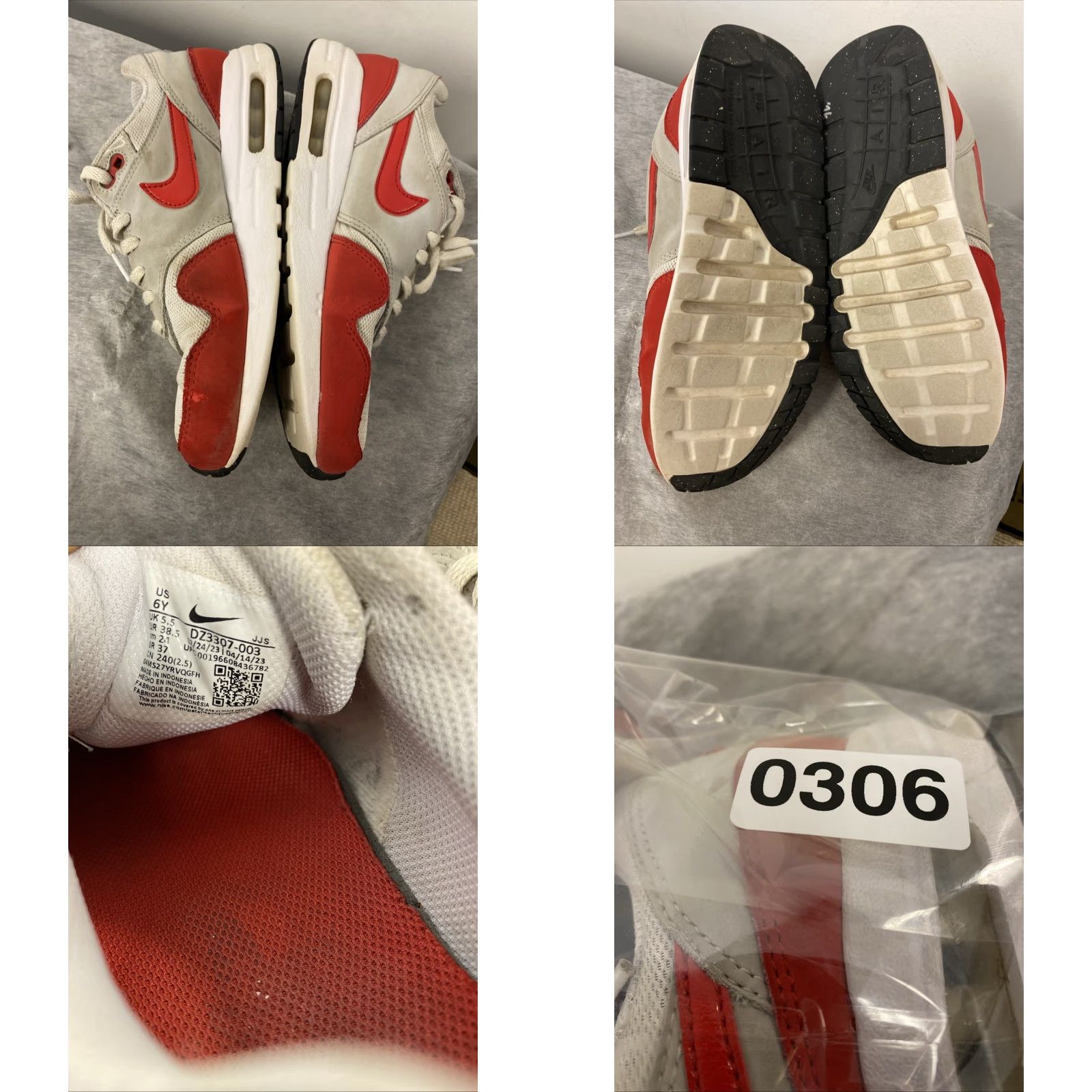Nike Nike Air Max 1 '86 OG Big Bubble Size 6Y DQ3989-100 University Red / 0306 Nike Shoes for Teens Womens Mens Boys Girls Size ONE SIZE - 8 Thumbnail